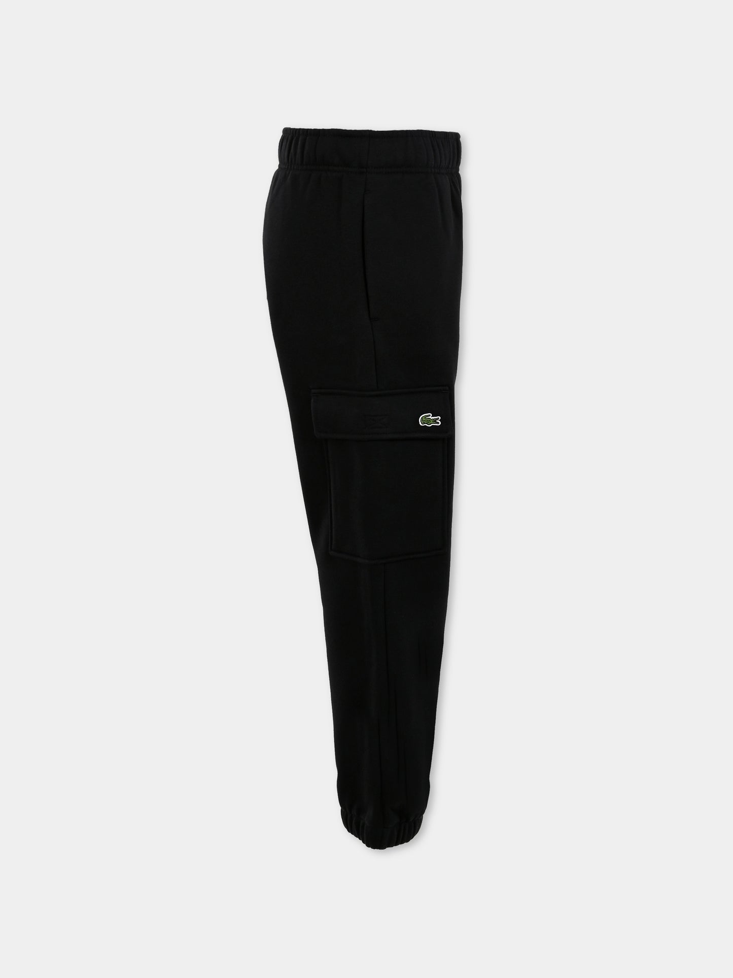 Pantaloni neri per bambini con coccodrillo,Lacoste,XJ7345 031