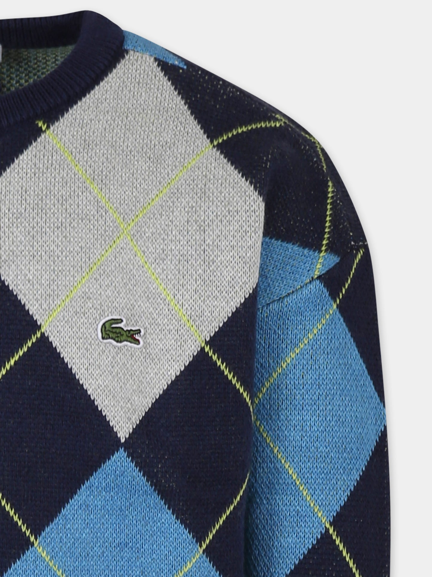 Maglione blu per bambino con coccodrillo,Lacoste,AJ2485 QRN