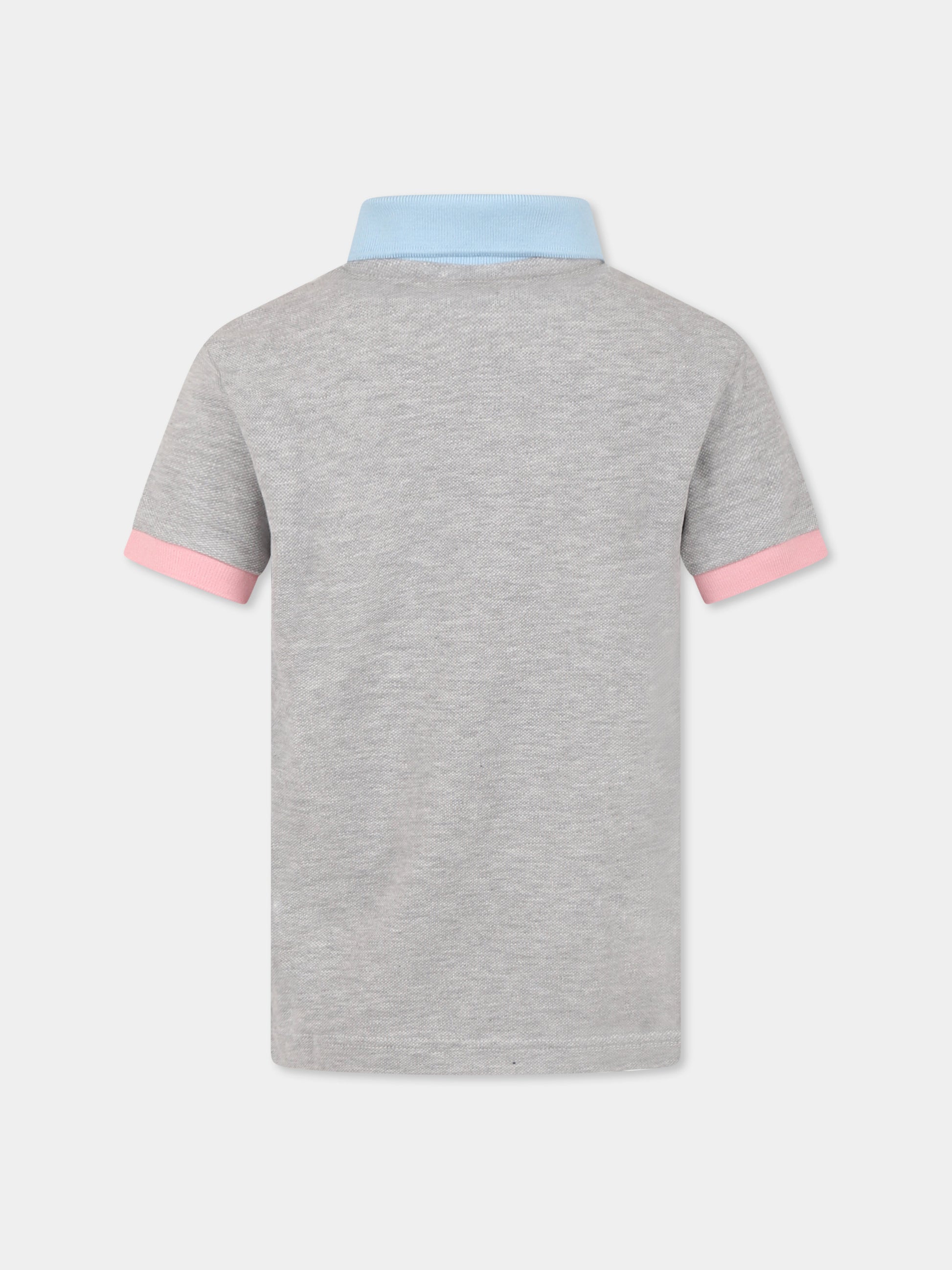 Polo grigia per bambino con coccodrillo,Lacoste,PJ2456 W9D