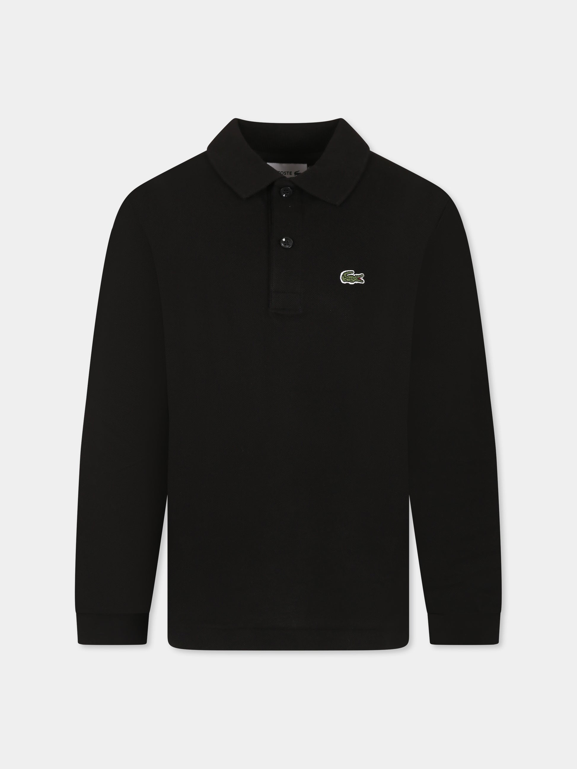 Polo nera per bambini con coccodrillo,Lacoste,PJ8915 031