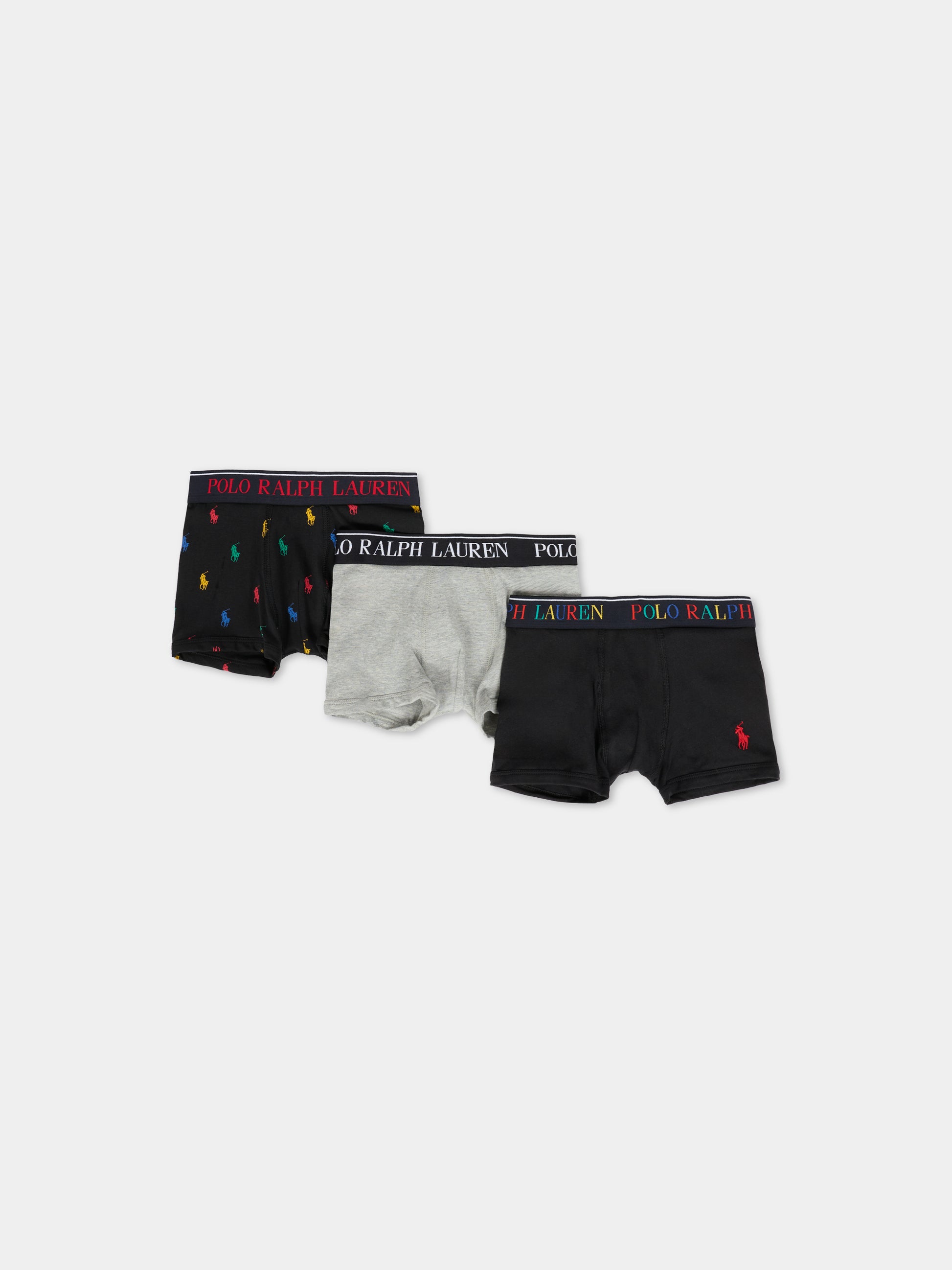Set boxer multicolor per bambino con cavallino e logo,Ralph Lauren Kids,9P5015 K0O