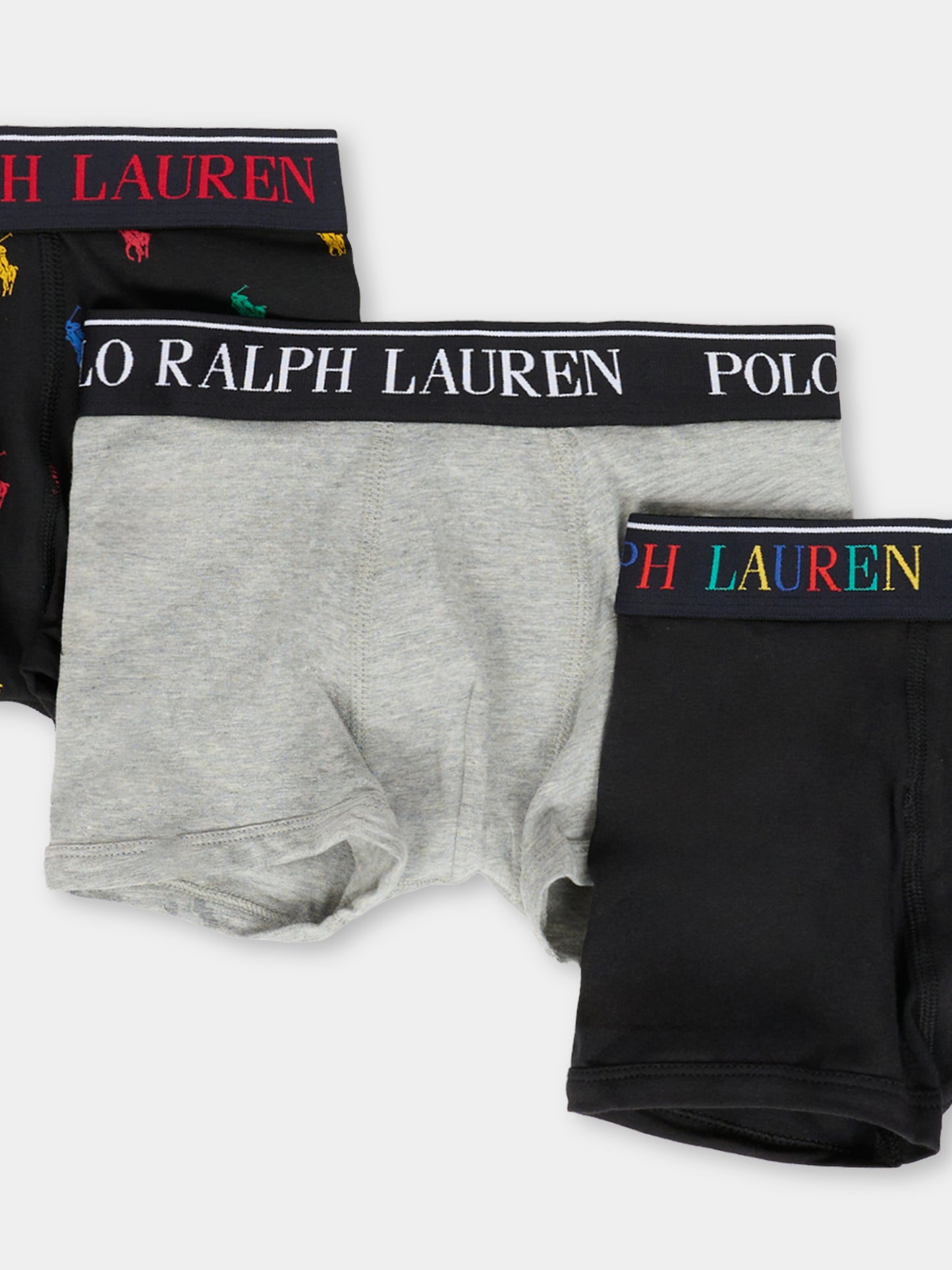 Set boxer multicolor per bambino con cavallino e logo,Ralph Lauren Kids,9P5015 K0O
