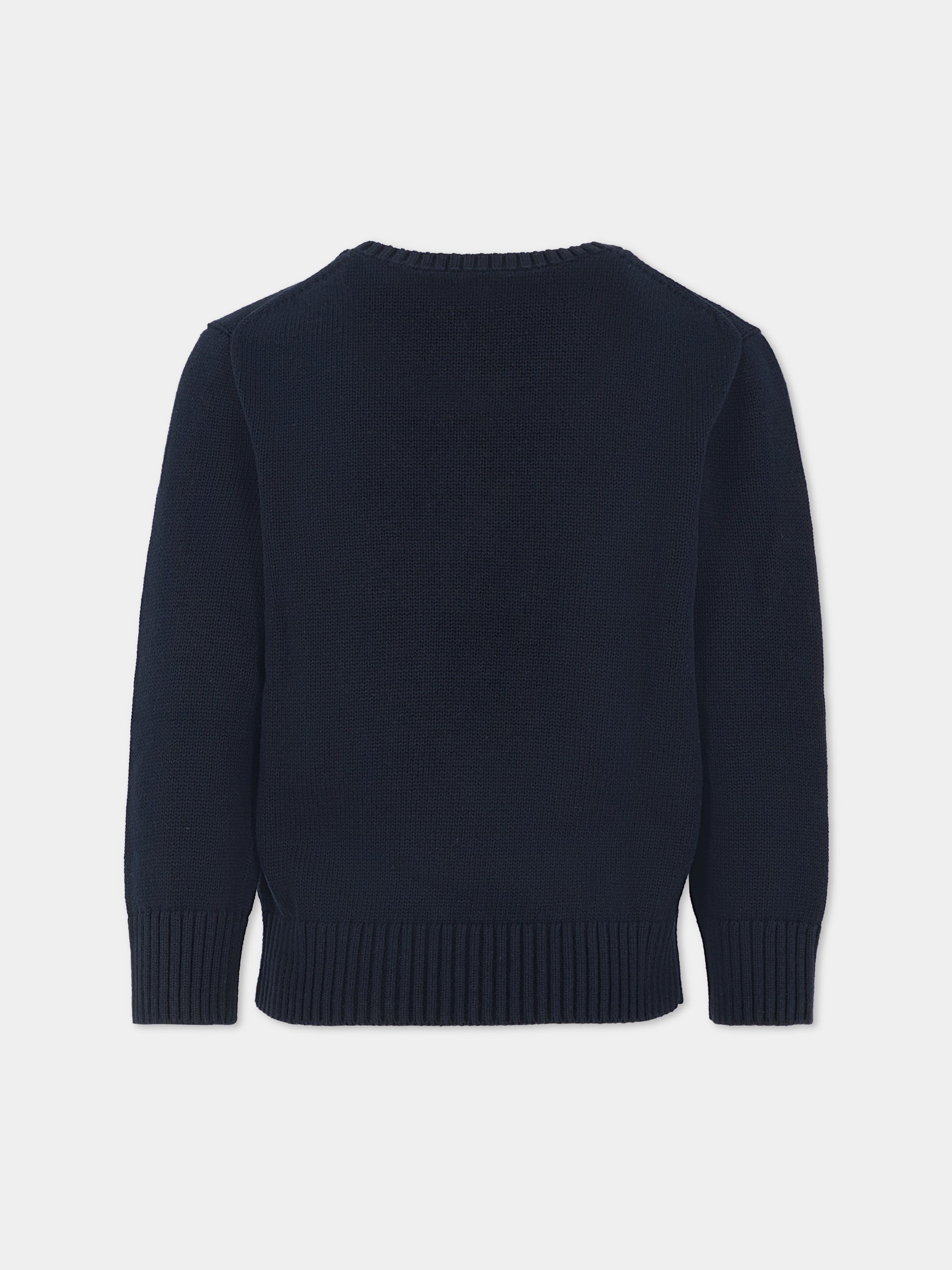 Maglione blu per bambino con cane,Ralph Lauren Kids,978392001
