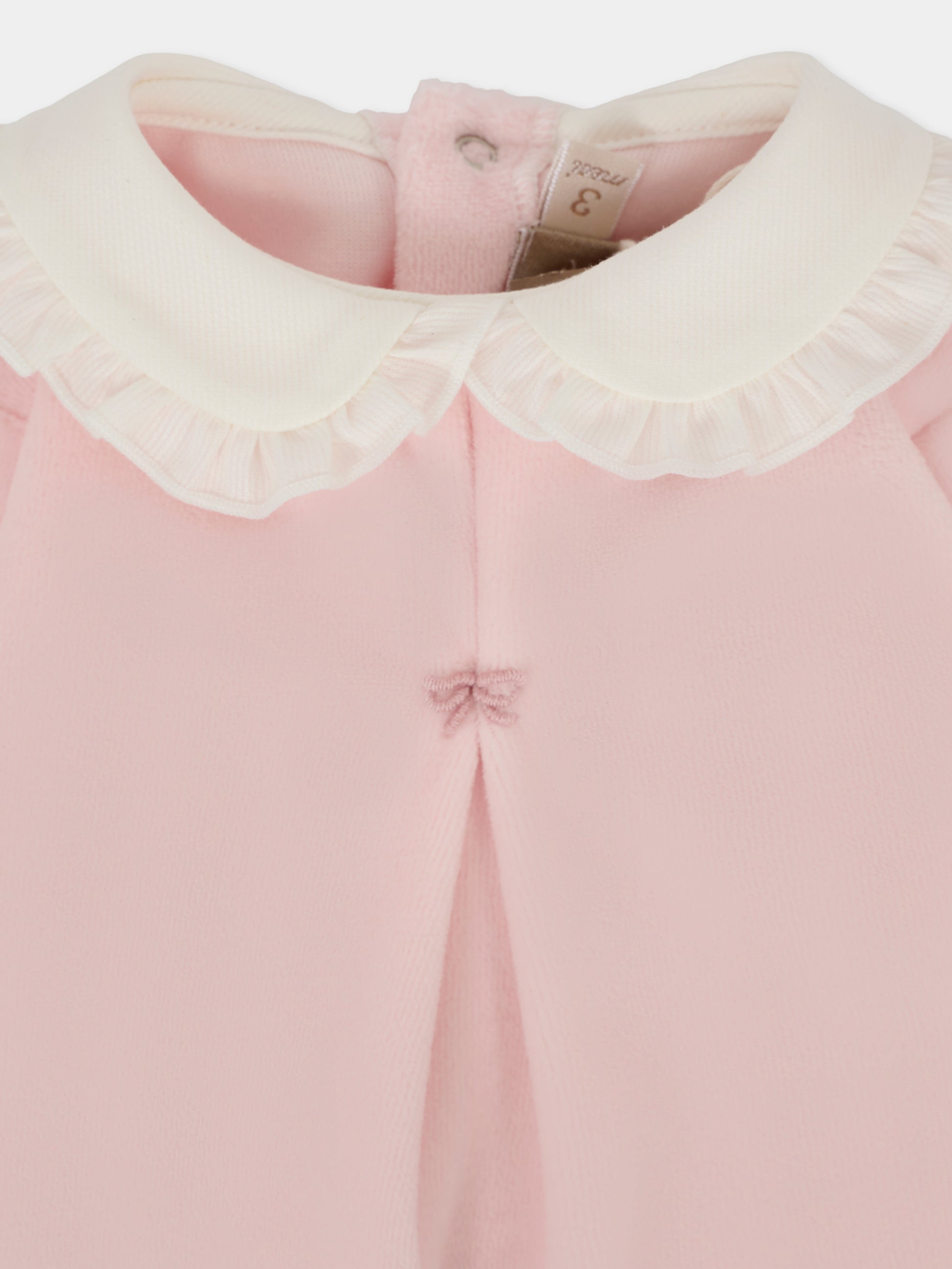 Tutina rosa per neonata con fiocco,La Stupenderia,1TBTT02L03