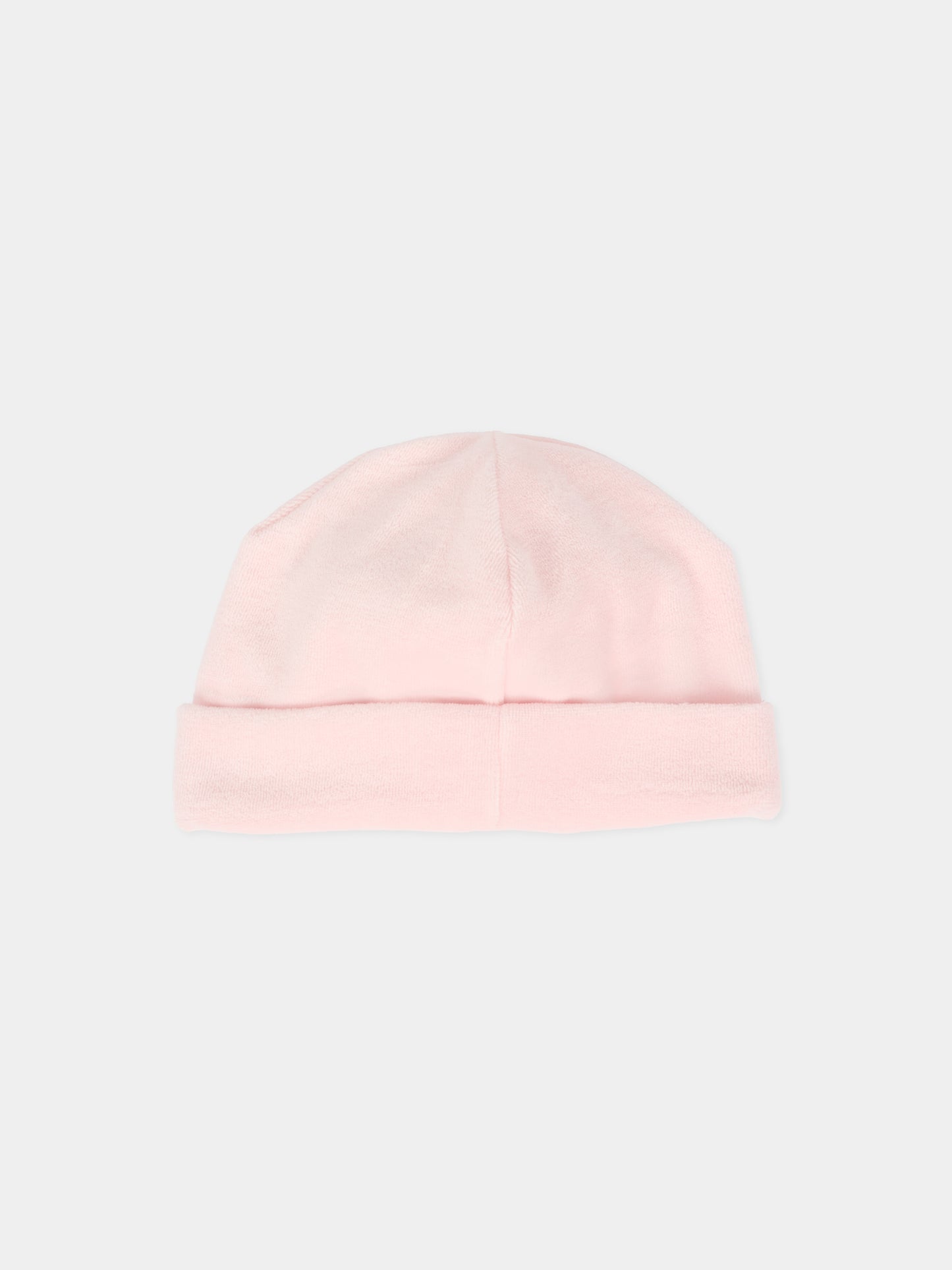 Berretto rosa per neonata con fiocco,La Stupenderia,1TBCP00L03