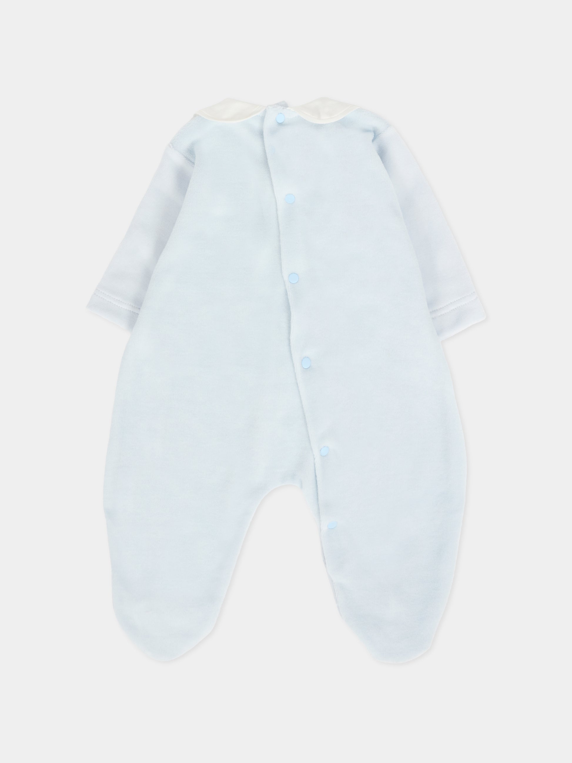 Tutina celeste per neonata con fiocco,La Stupenderia,1TBTT01L04