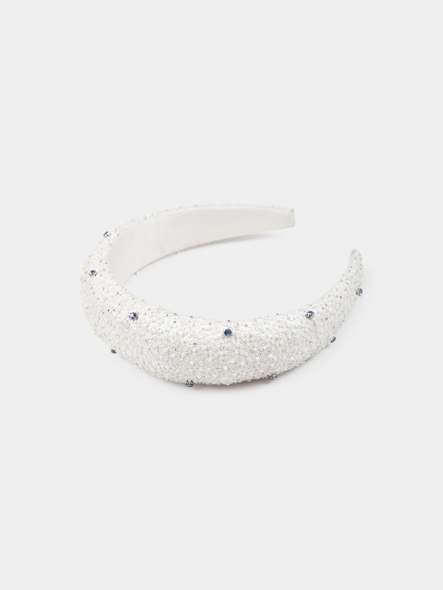 Cerchietto bianco per bambina con paillettes,Làtara,1620