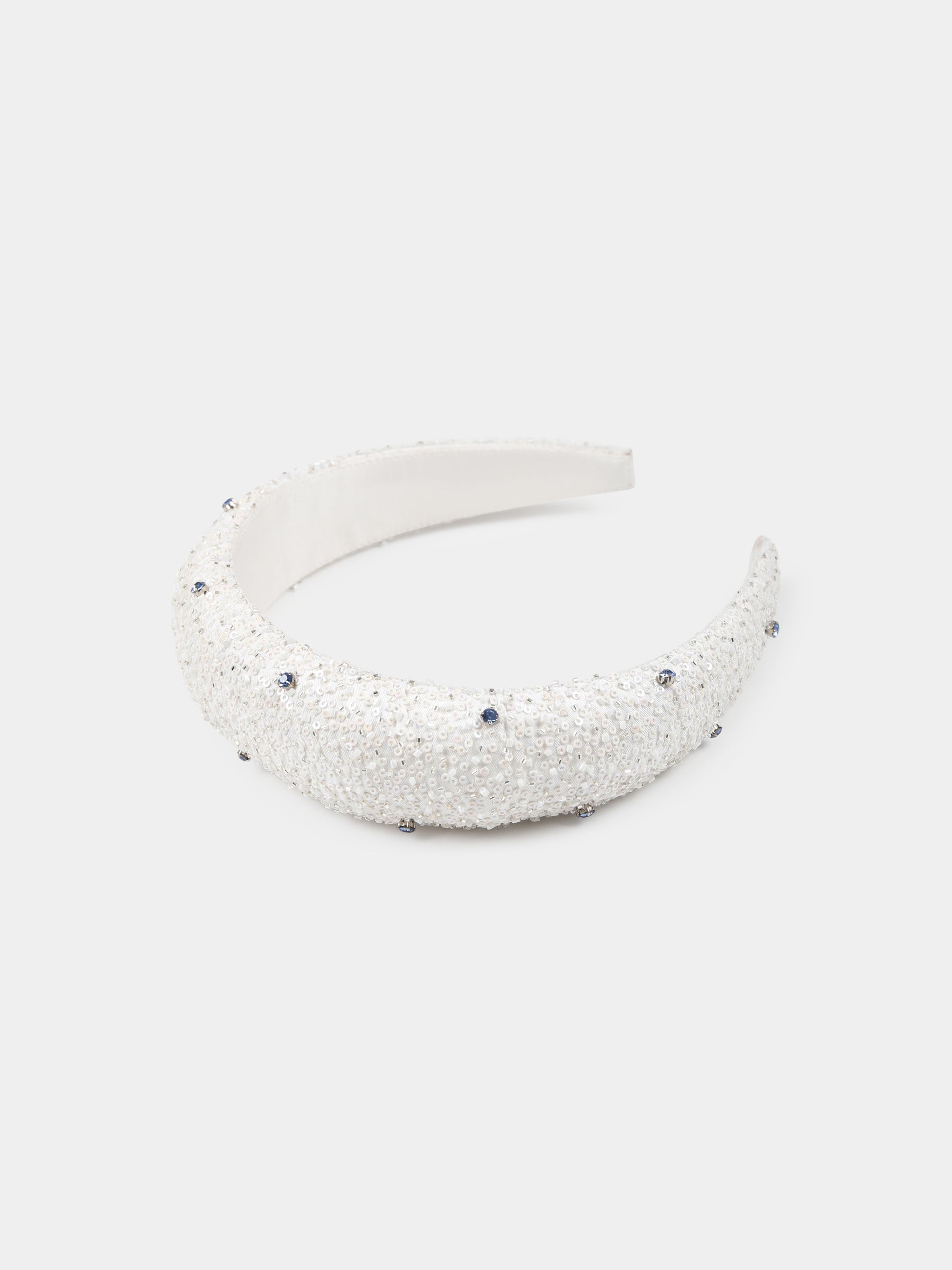 Cerchietto bianco per bambina con paillettes,Làtara,1620