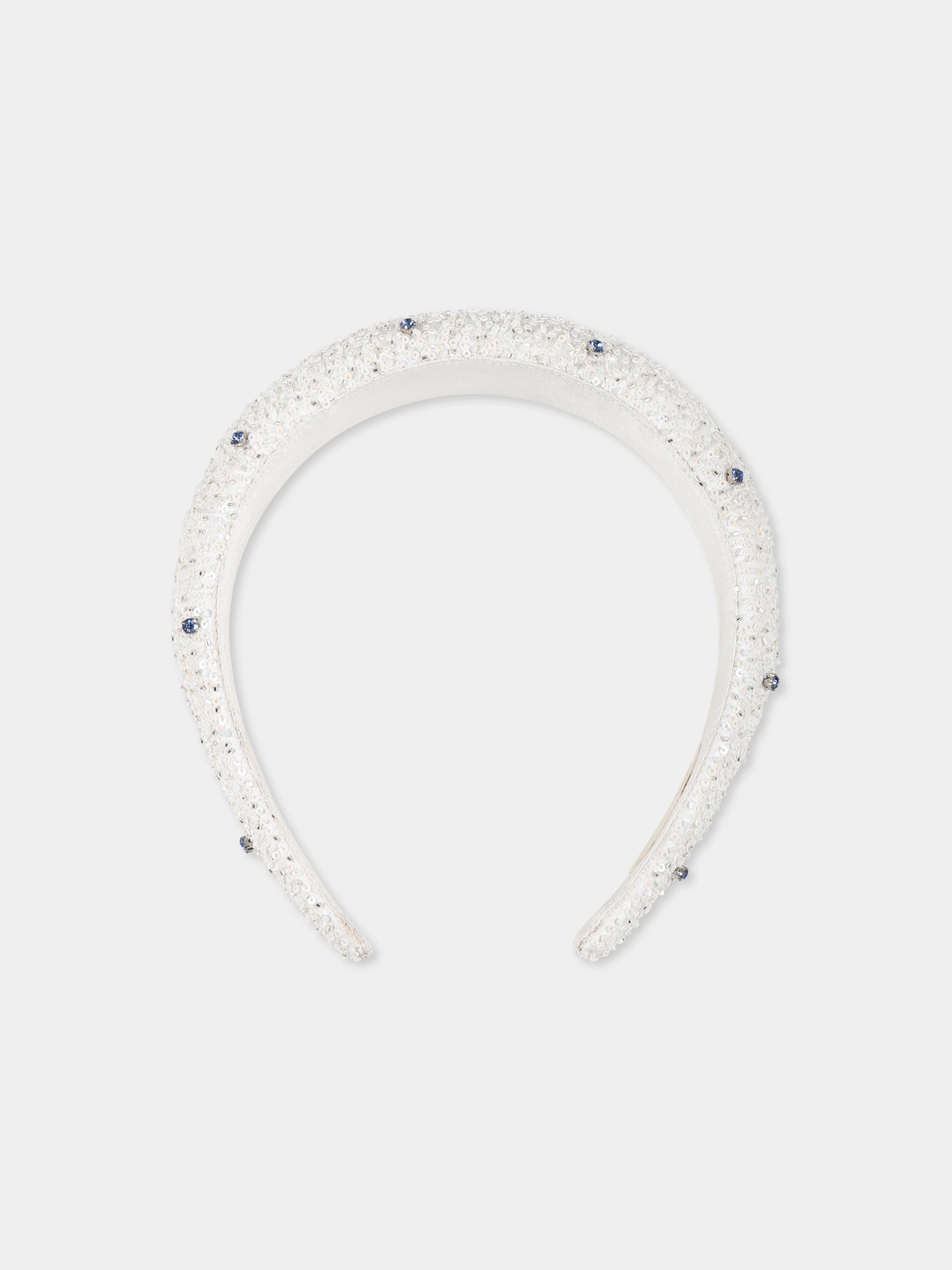 Cerchietto bianco per bambina con paillettes,Làtara,1620