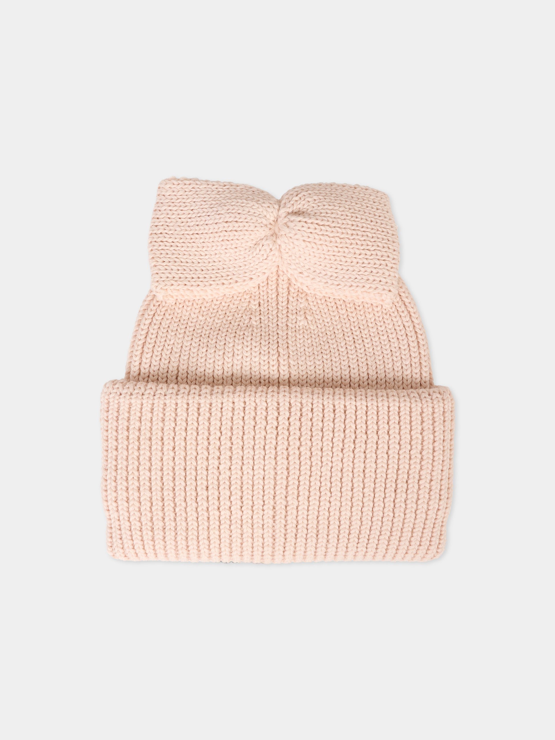 Berretto rosa per bambina con fiocco,Simonetta,SX0A07 Z3397 508