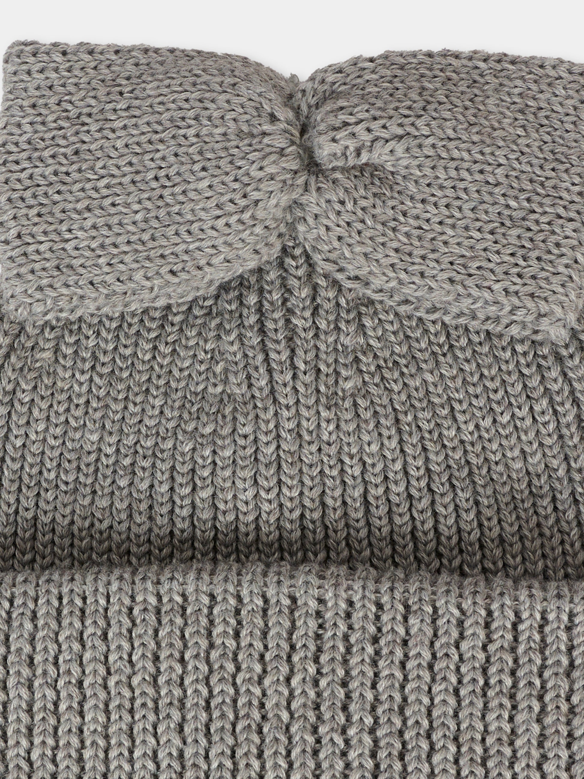 Berretto grigio per bambina con fiocco,Simonetta,SX0A07 Z3398 806