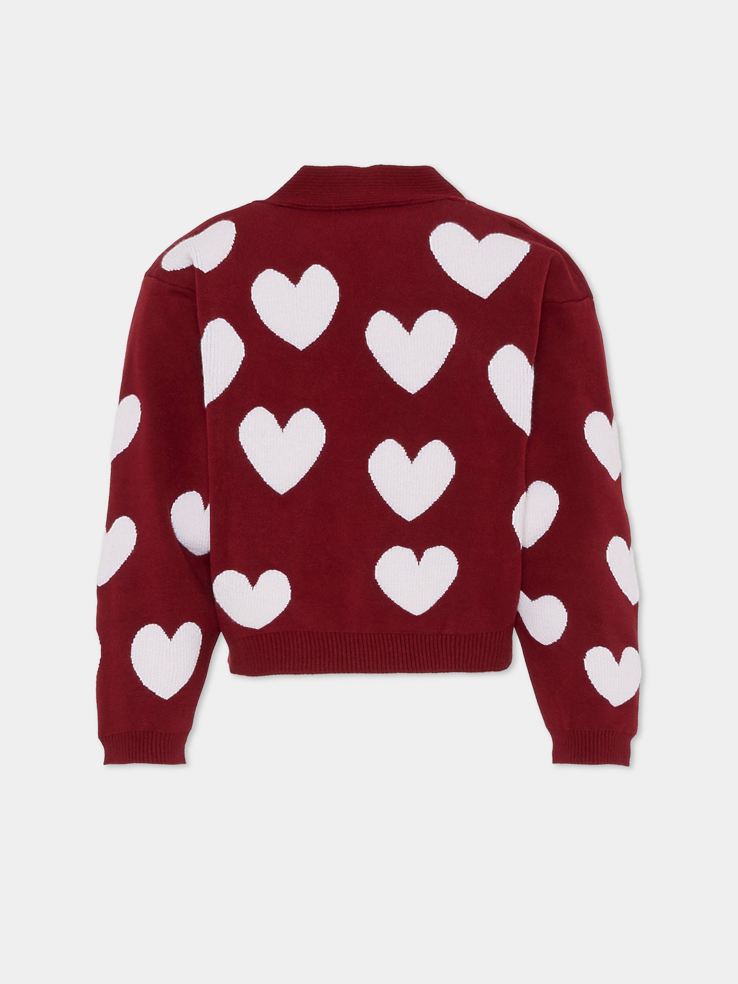 Cardigan bordeaux per bambina con cuore,Simonetta,SX2A60 X0001 562BC
