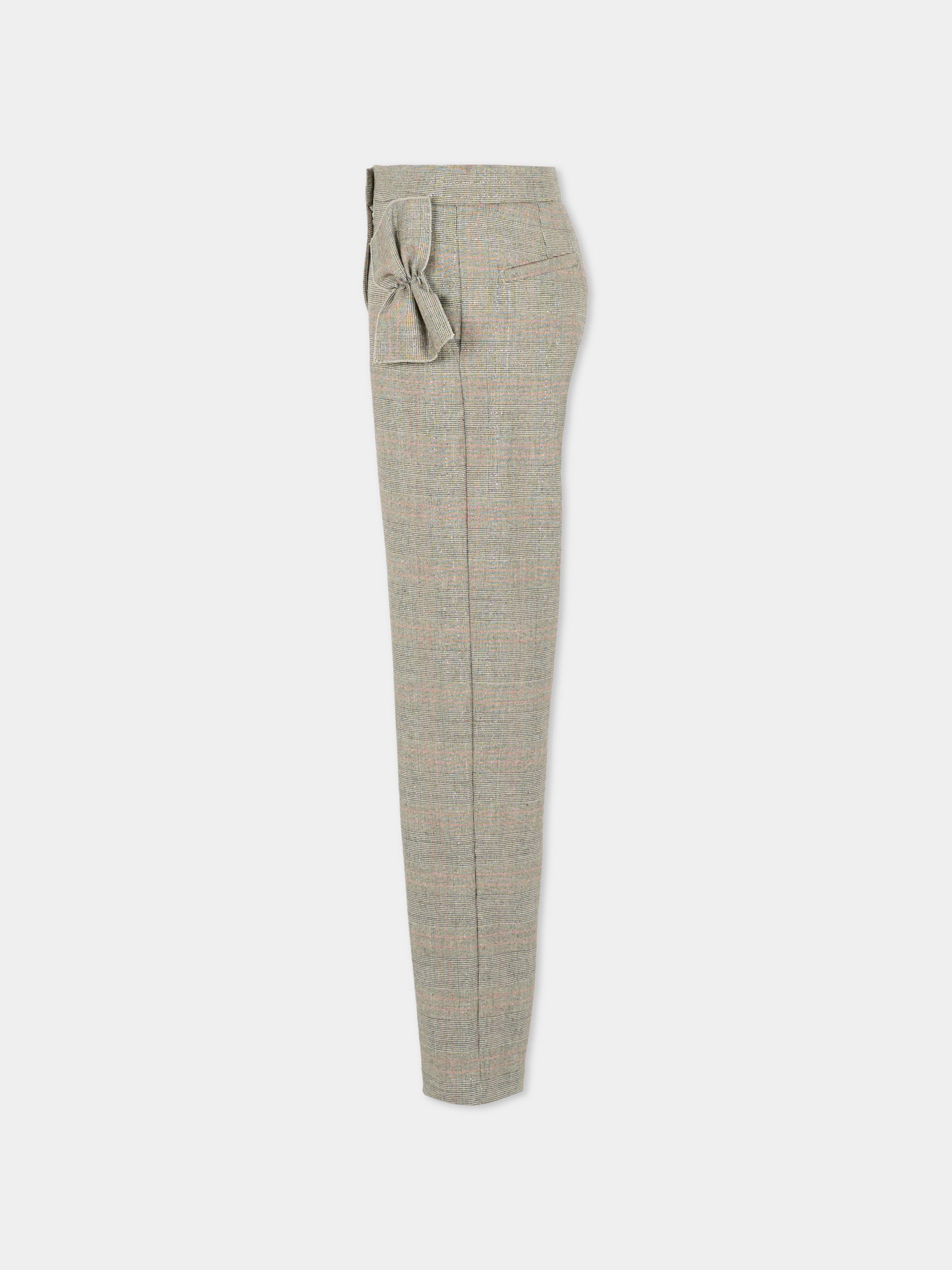 Pantaloni grigi per bambina con fiocchi,Simonetta,SX6A00 I0288 930RO