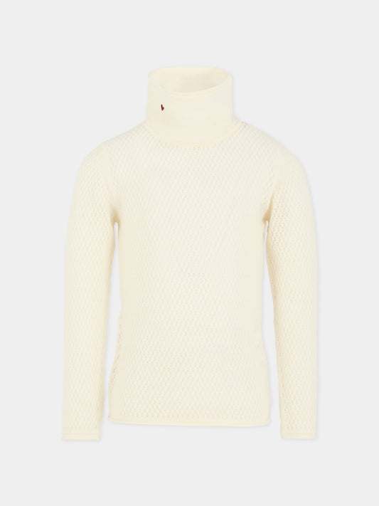 Dolcevita avorio per bambina con logo,Simonetta,SX9A00 W0023 101