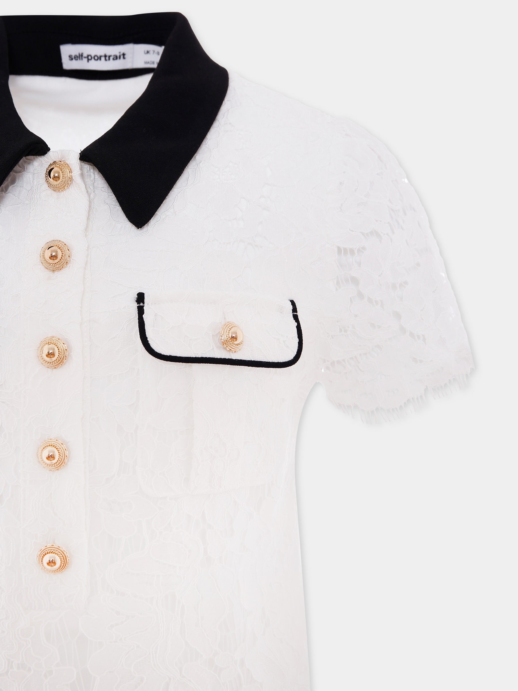 Vestito bianco per bambina,Self-portrait,PF25-707S-W