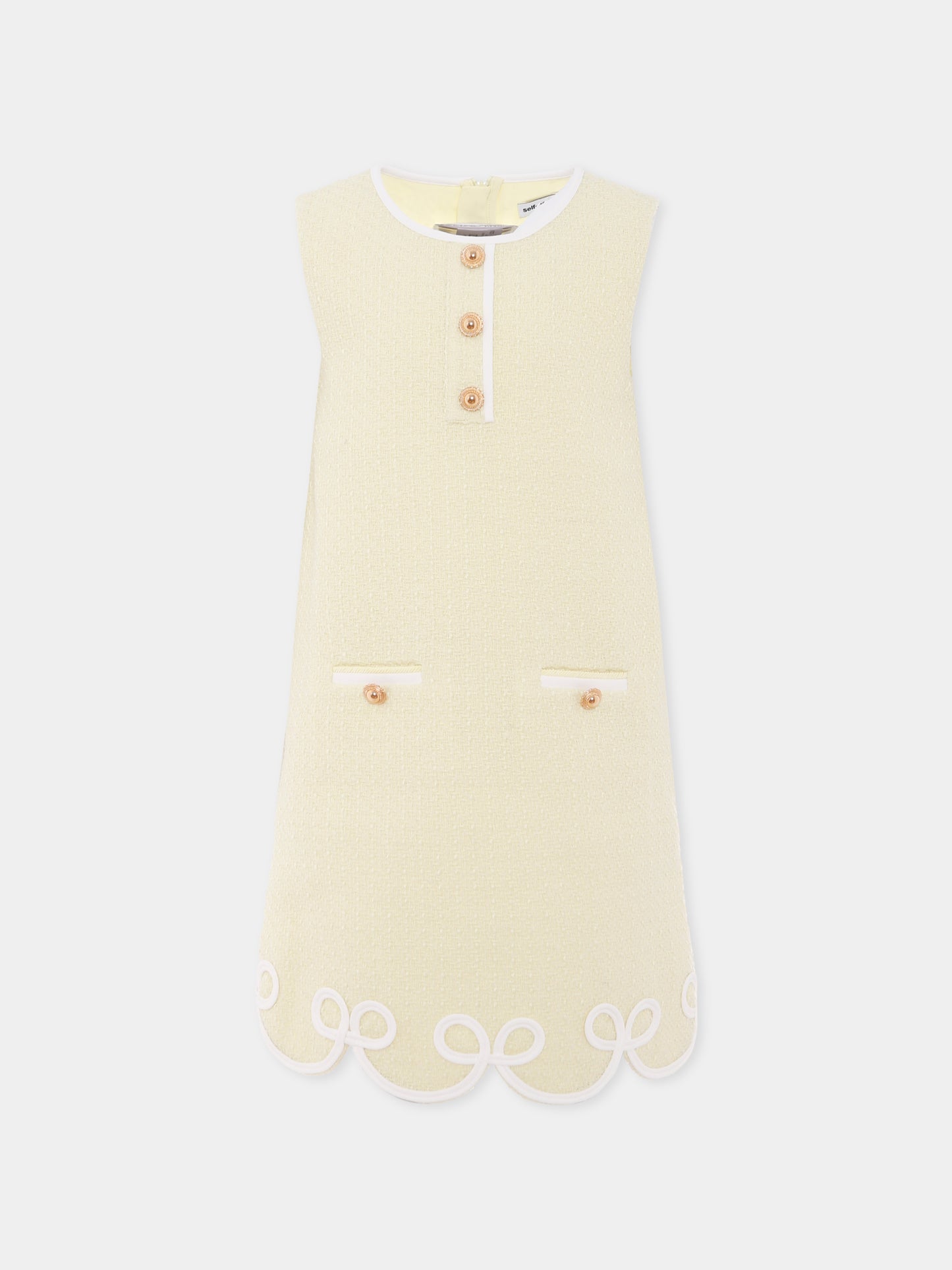 Vestito giallo per bambina con fiocchi,Self-portrait,PF25-720S-Y