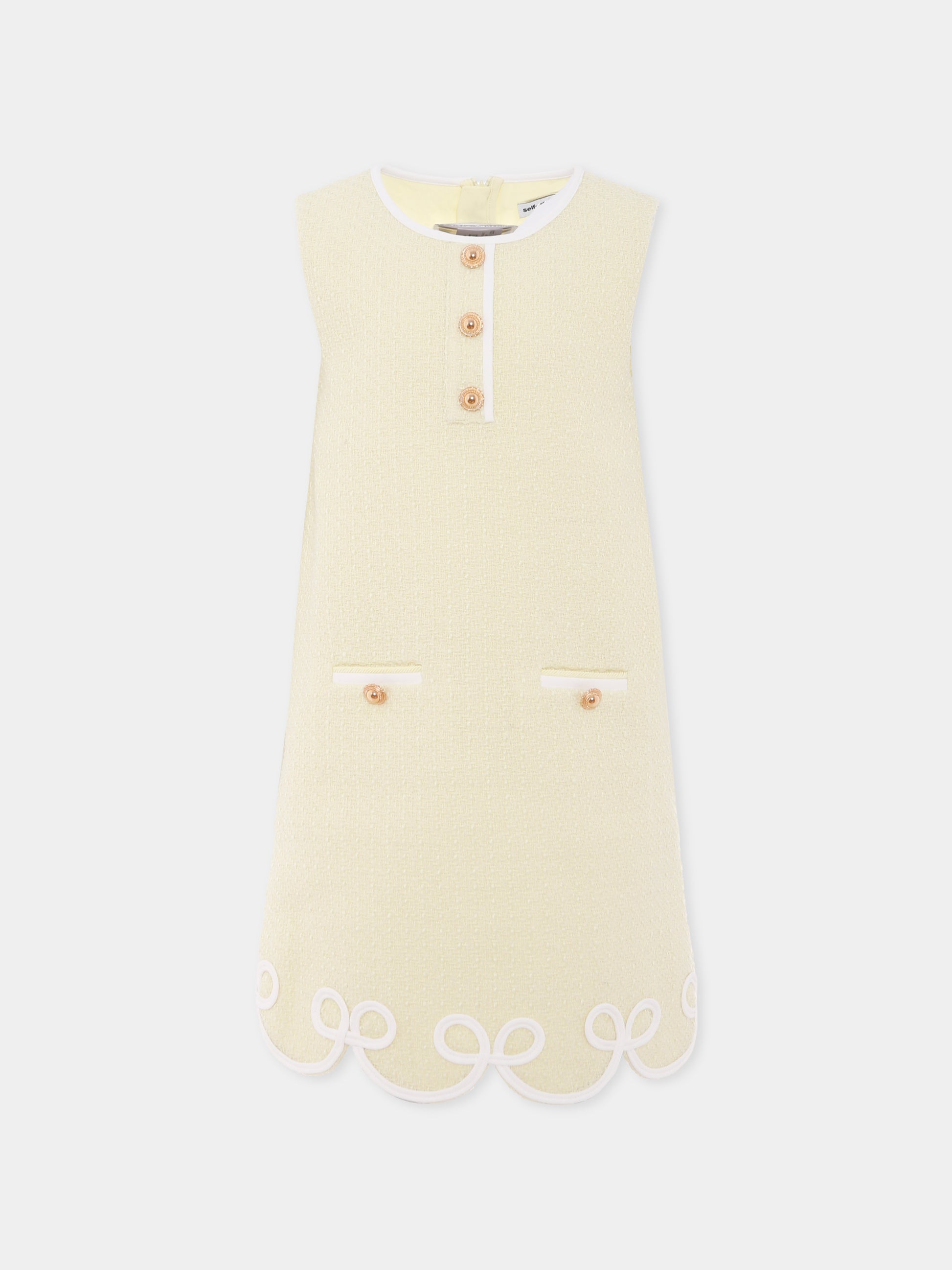 Vestito giallo per bambina con fiocchi,Self-portrait,PF25-720S-Y