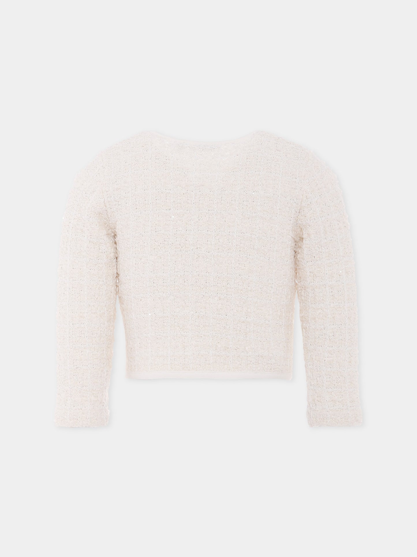 Giacca avorio per bambina con fiocchi,Self-portrait,PF25-739C-C