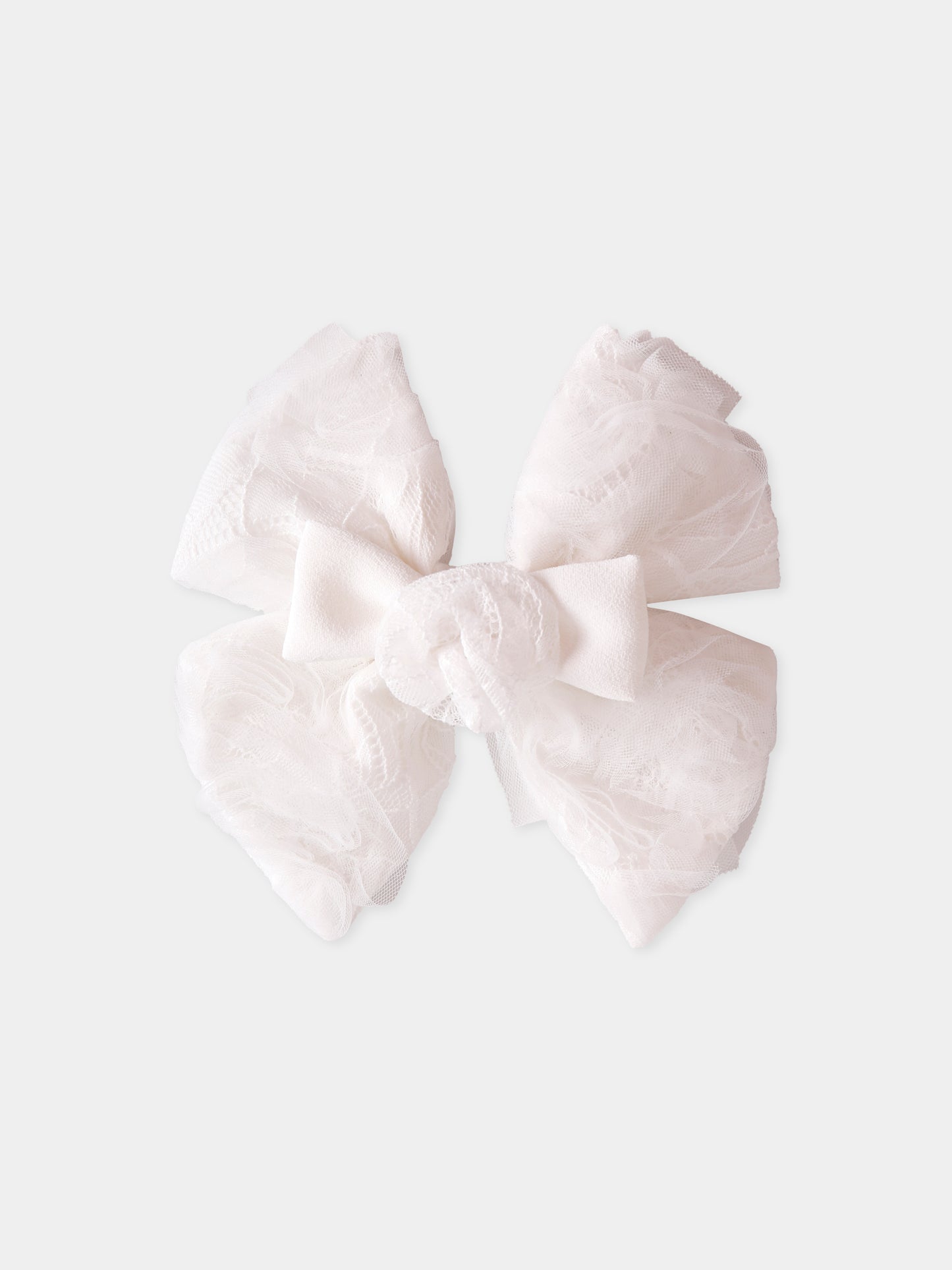 Fermaglio bianco per bambina con fiocco,Self-portrait,PF25-743-W