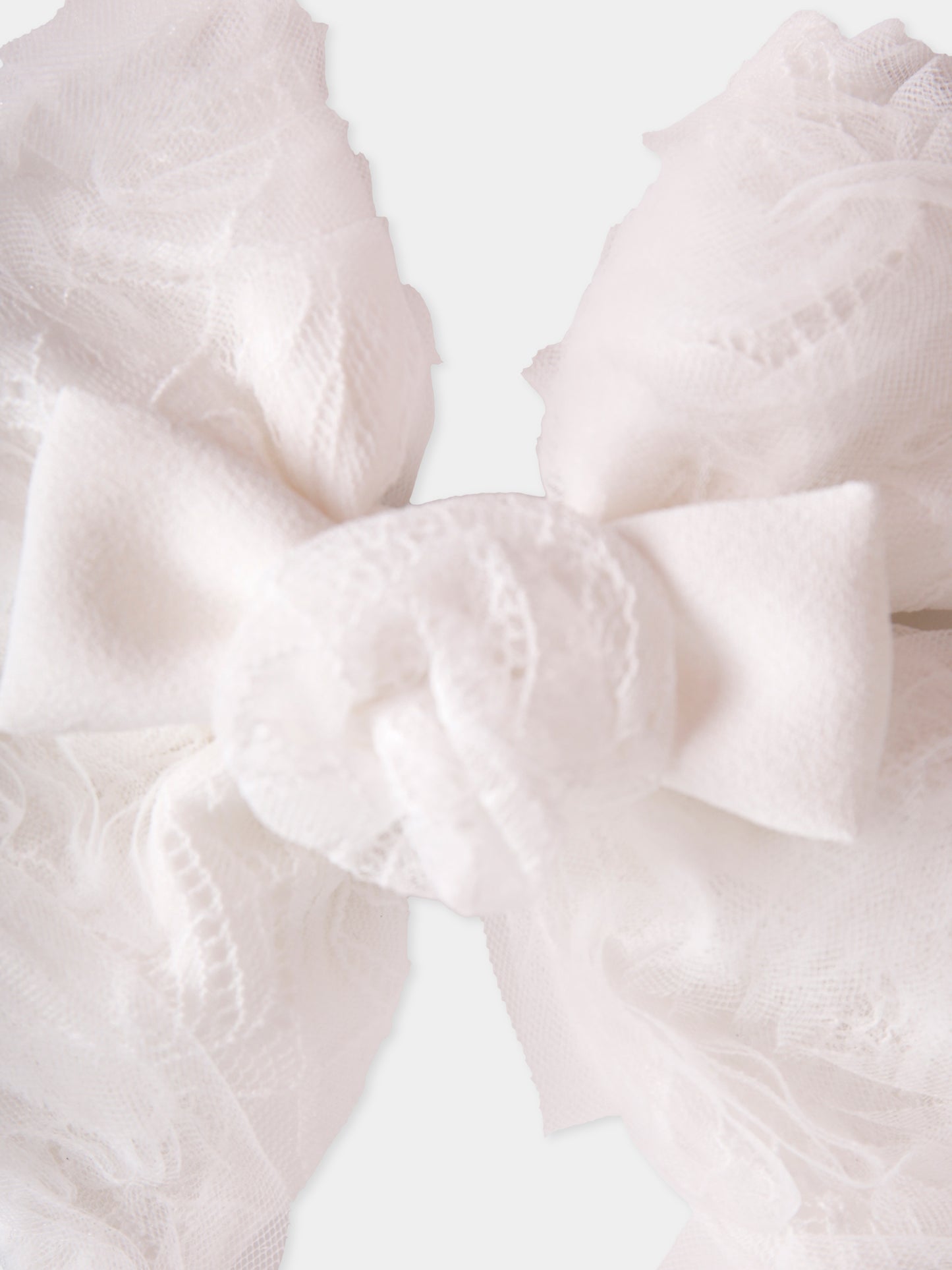 Fermaglio bianco per bambina con fiocco,Self-portrait,PF25-743-W