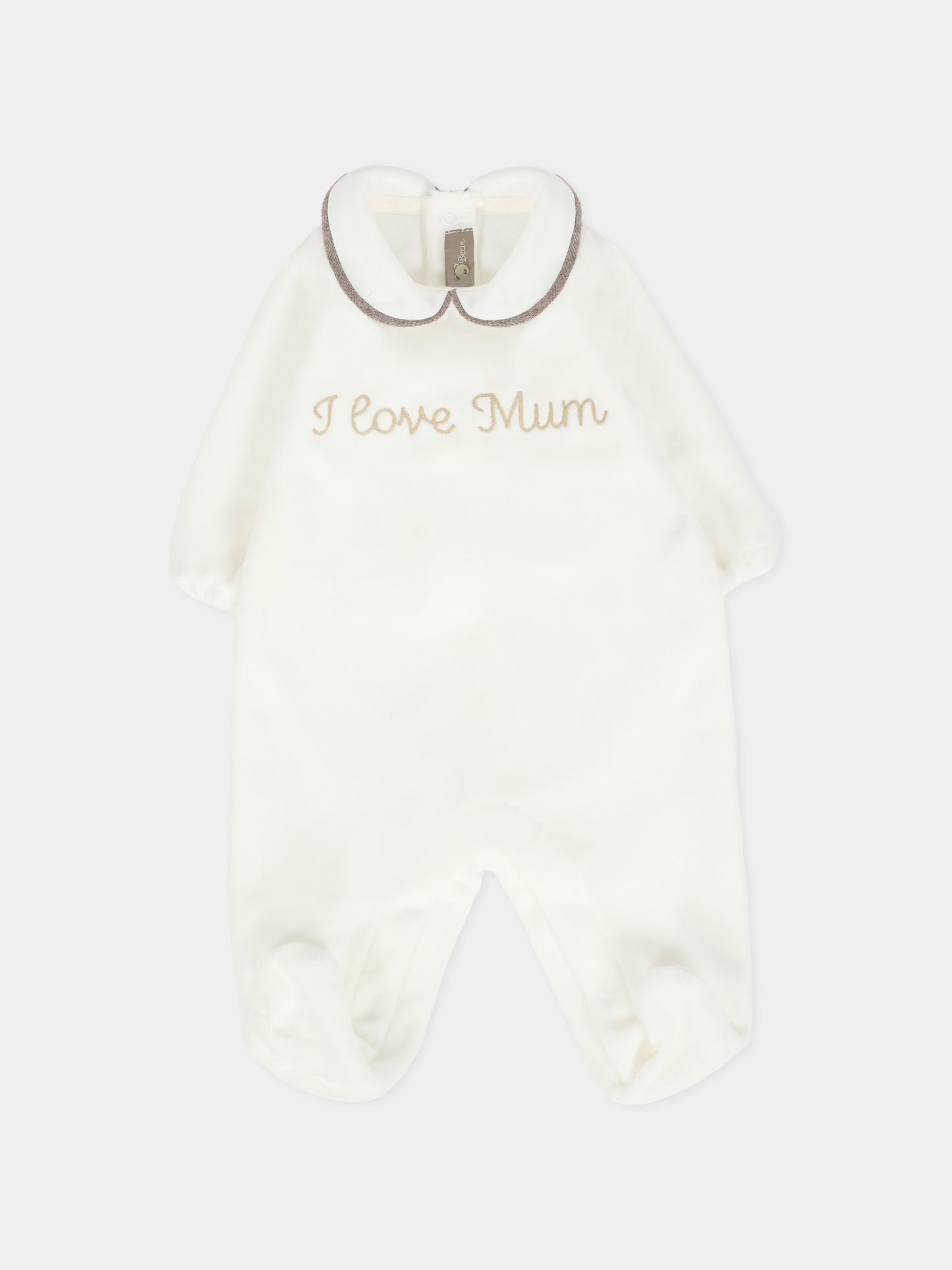 Tutina avorio per neonati con scritta I love Mum,Little Bear,2022 LATTE/TORTORA