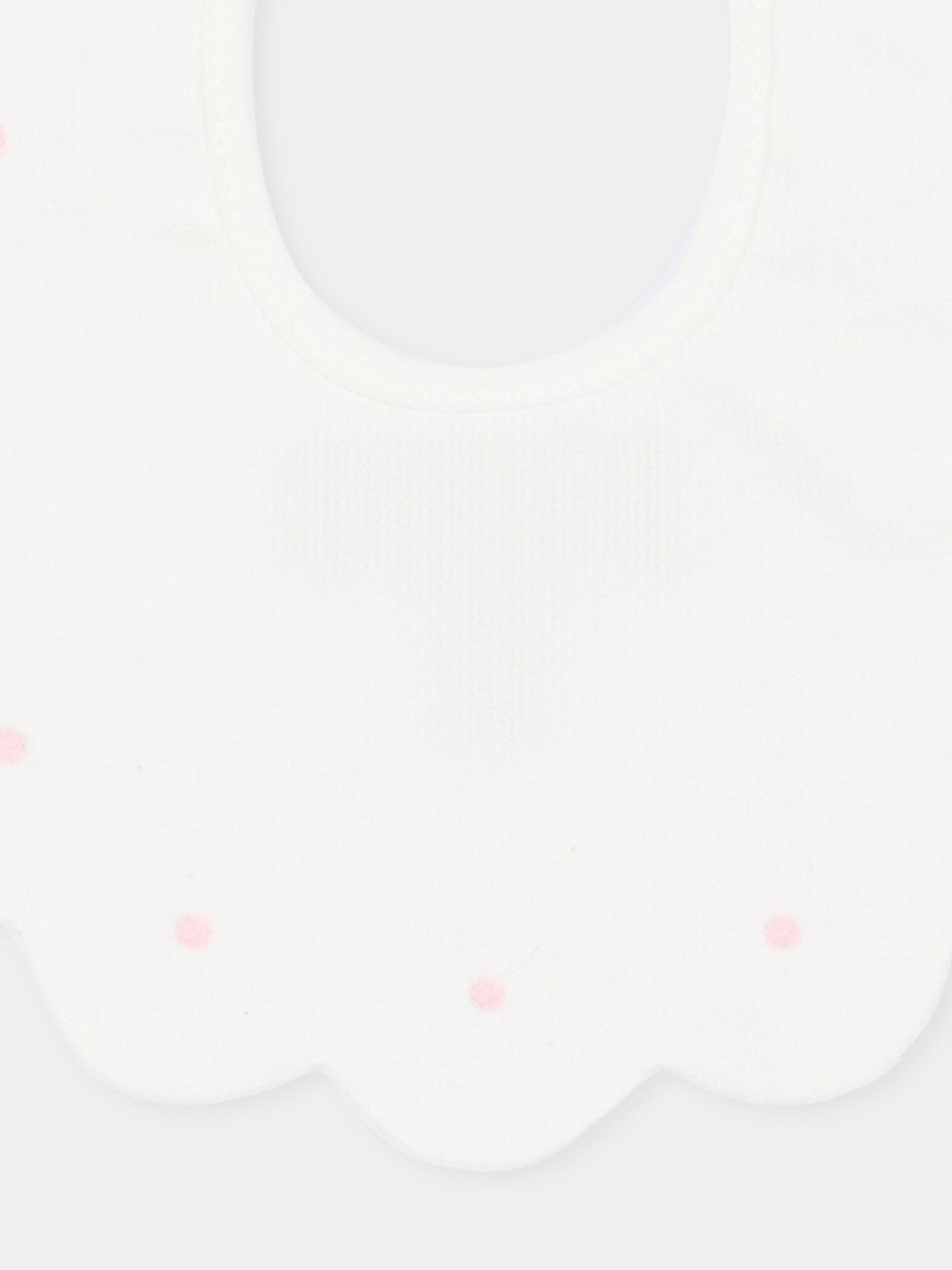 Bavaglino bianco per neonata con pois,Little Bear,2042 LATTE/ROSA