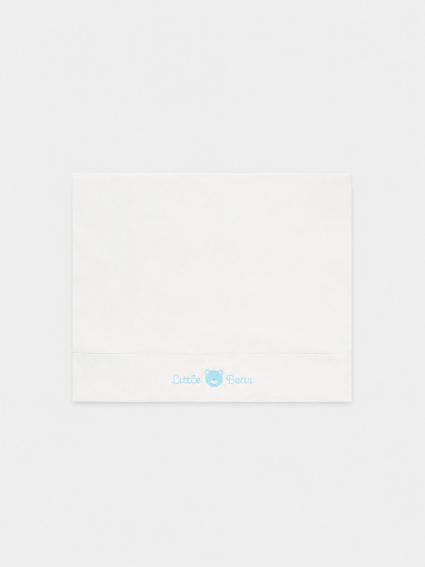 Set lenzuola bianco per neonato con orsetto e logo,Little Bear,2044 LATTE/CIELO