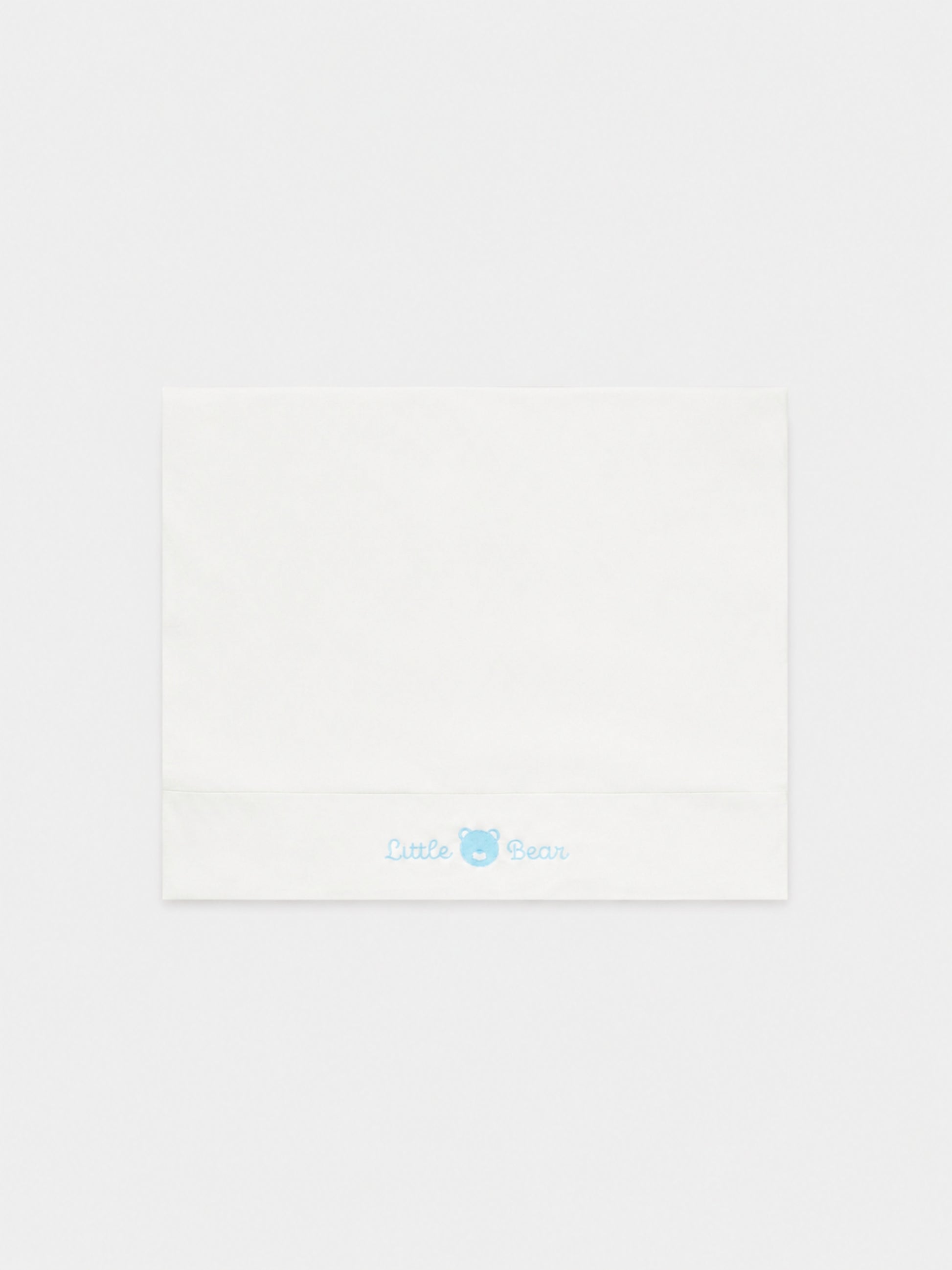 Set lenzuola bianco per neonato con orsetto e logo,Little Bear,2044 LATTE/CIELO
