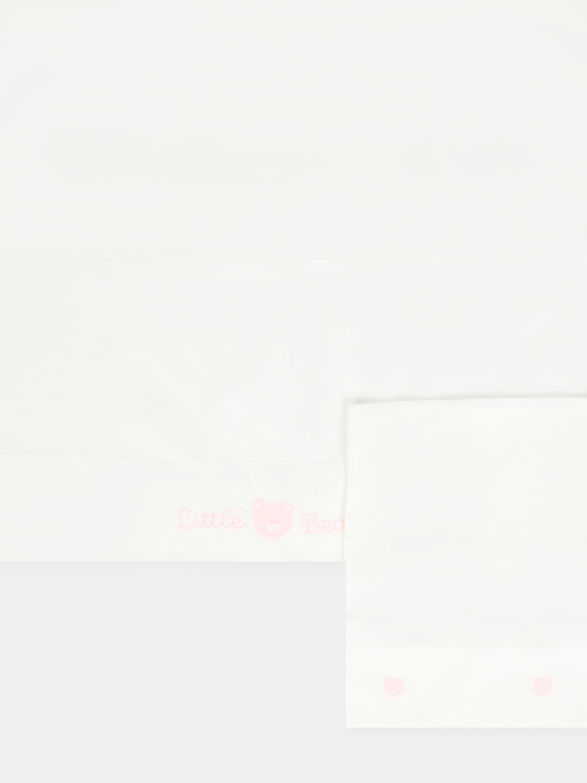 Set lenzuola bianco per neonata con orsetto e logo,Little Bear,2044 LATTE/ROSA