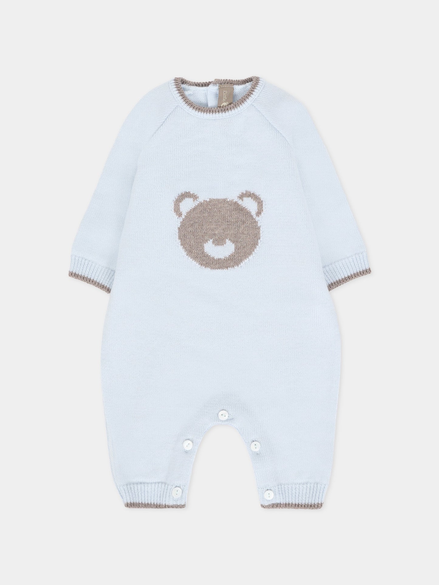 Tutina celeste per neonato con orso,Little Bear,2110 CIELO/TORTORA