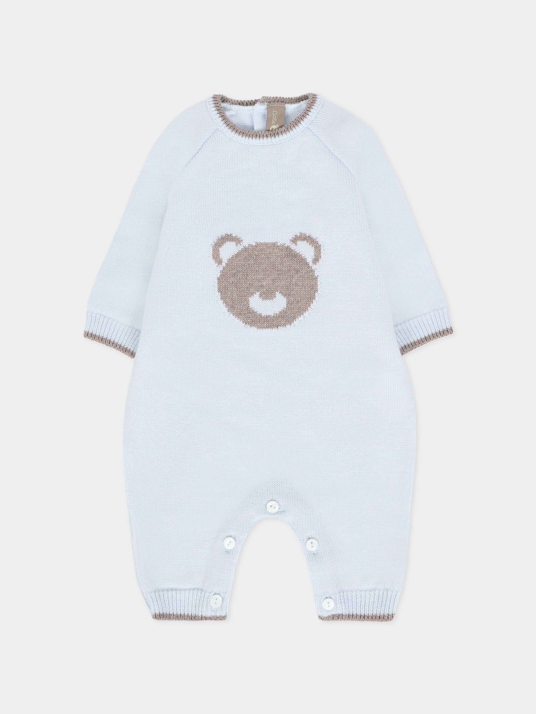 Tutina celeste per neonato con orso,Little Bear,2110 CIELO/TORTORA
