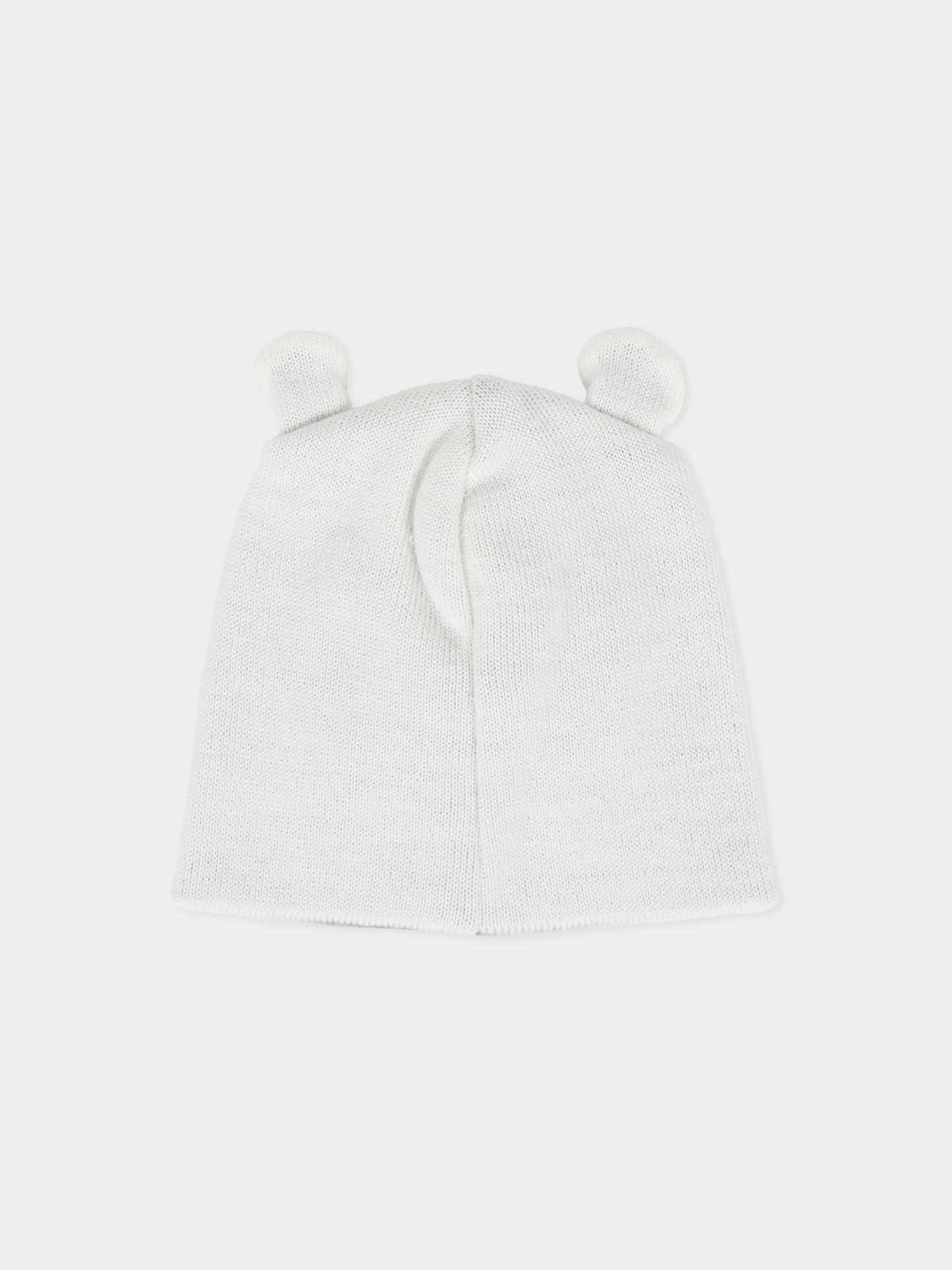 Berretto avorio per neonati con orecchie tortora,Little Bear,2115 LATTE/TORTORA