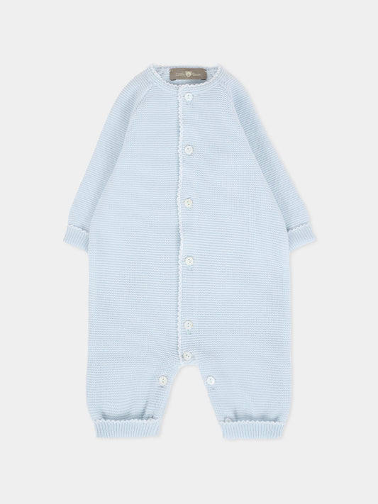 Tutina celeste per neonato con ricamo,Little Bear,2105 CIELO/LATTE