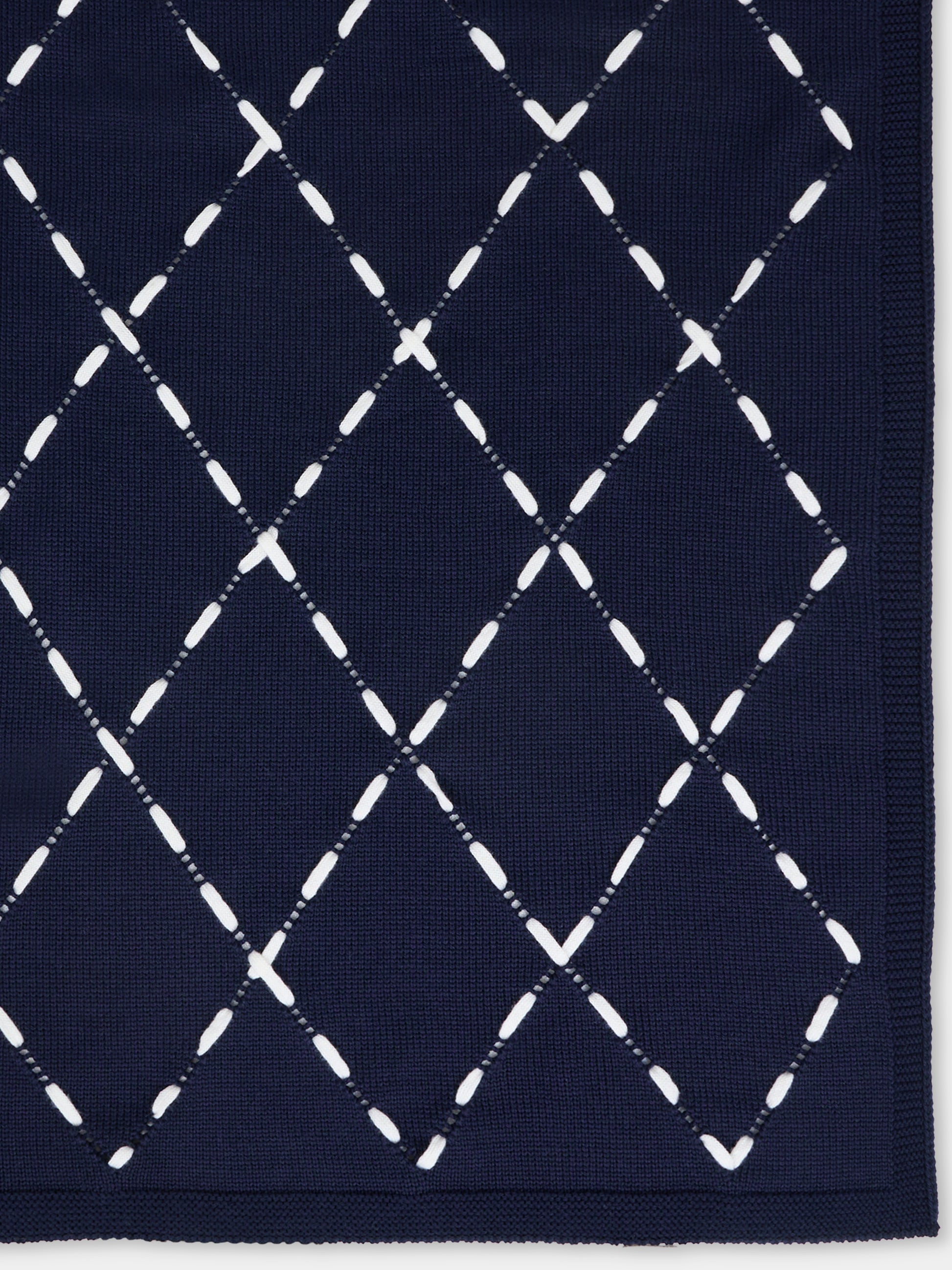 Coperta blu per neonato con rombi,Little Bear,2139 BLU/LATTE