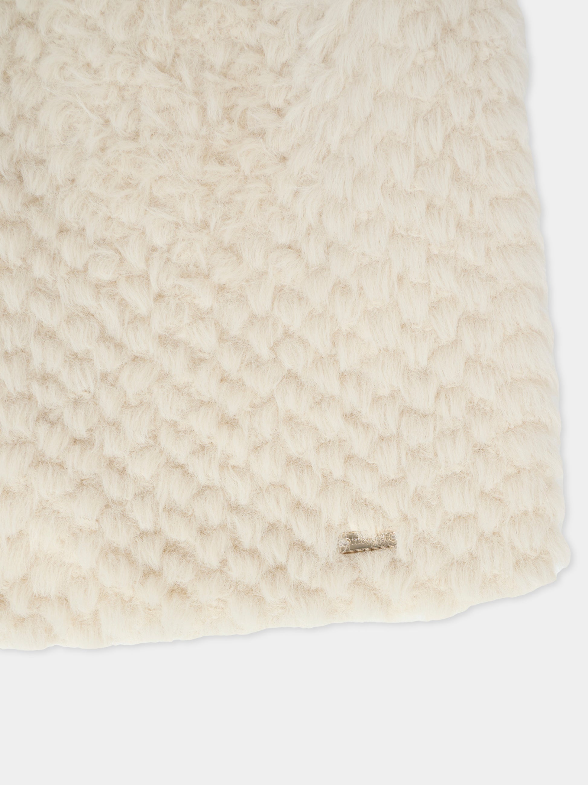 Gilet beige per neonata con patch logato,Mayoral,2359 068