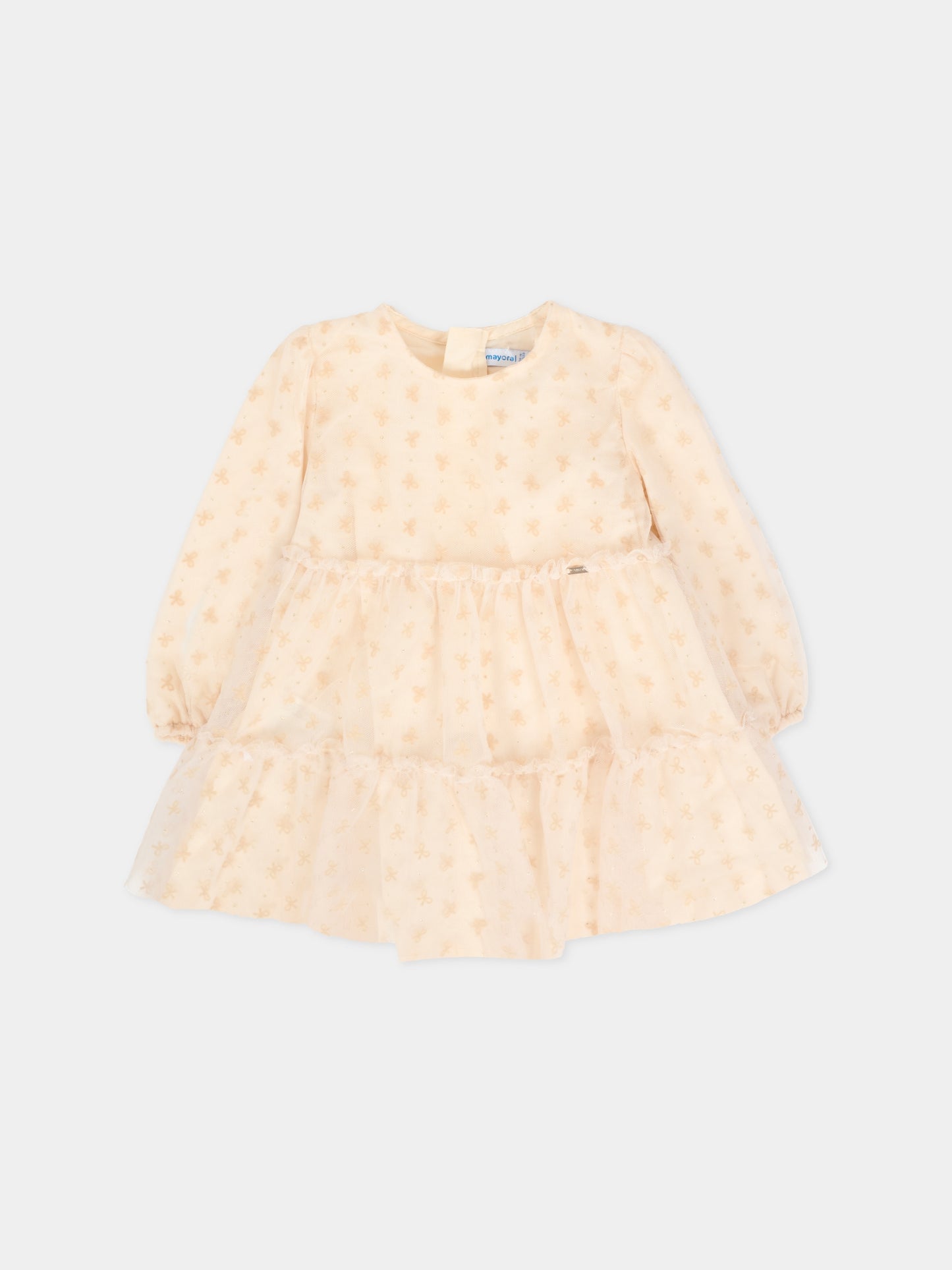 Vestito avorio per neonata con logo,Mayoral,2907 079