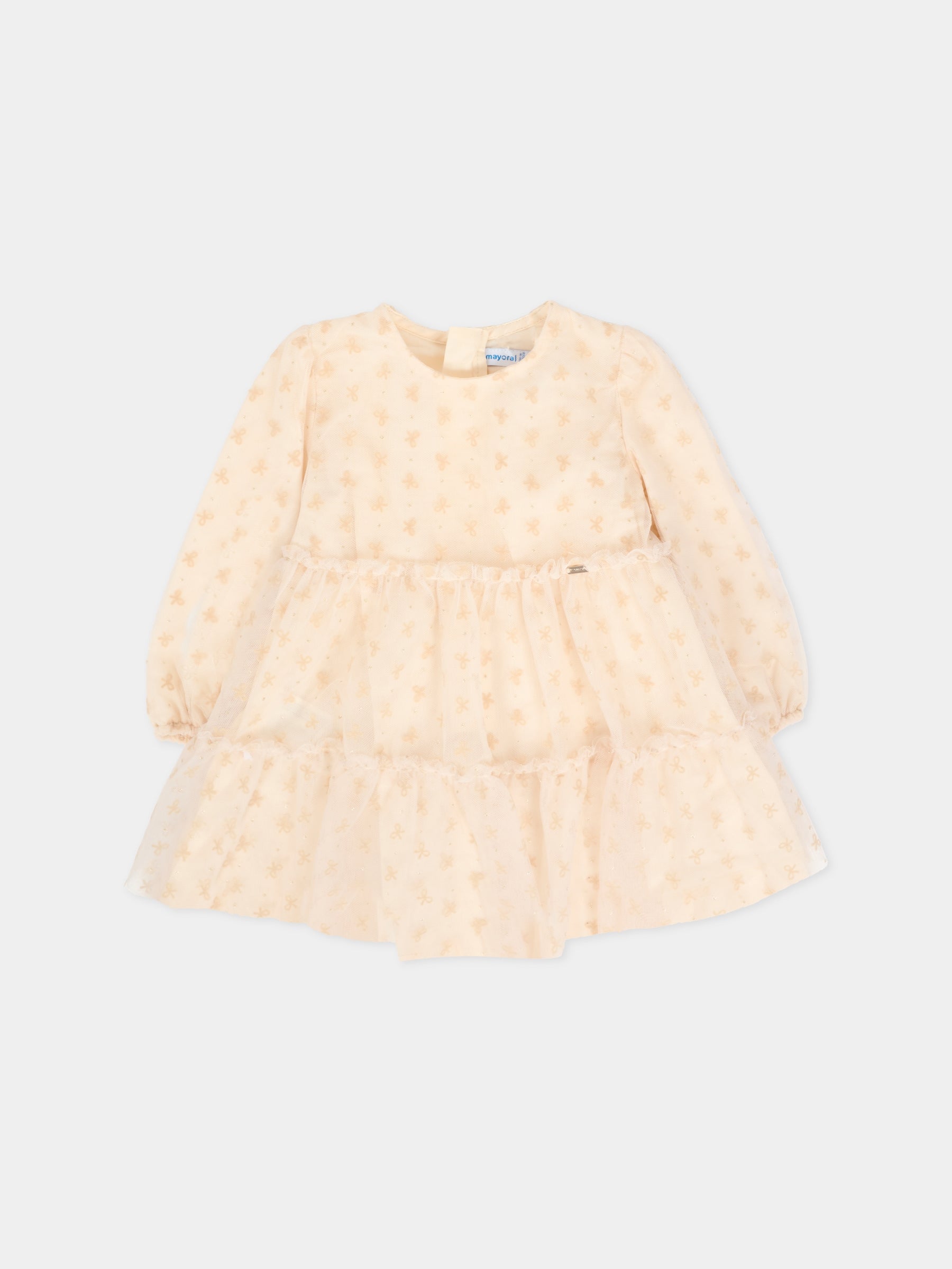 Vestito avorio per neonata con logo,Mayoral,2907 079