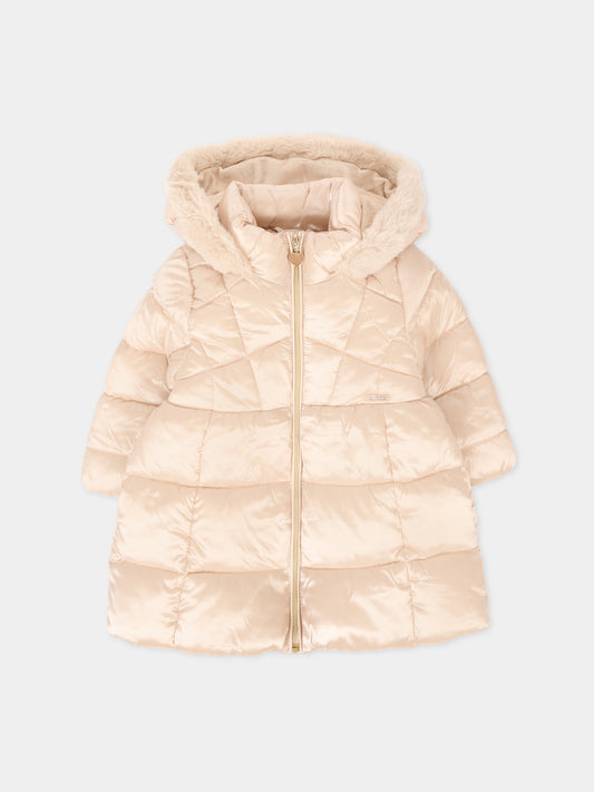 Piumino oro per neonata con logo,Mayoral,2436 055