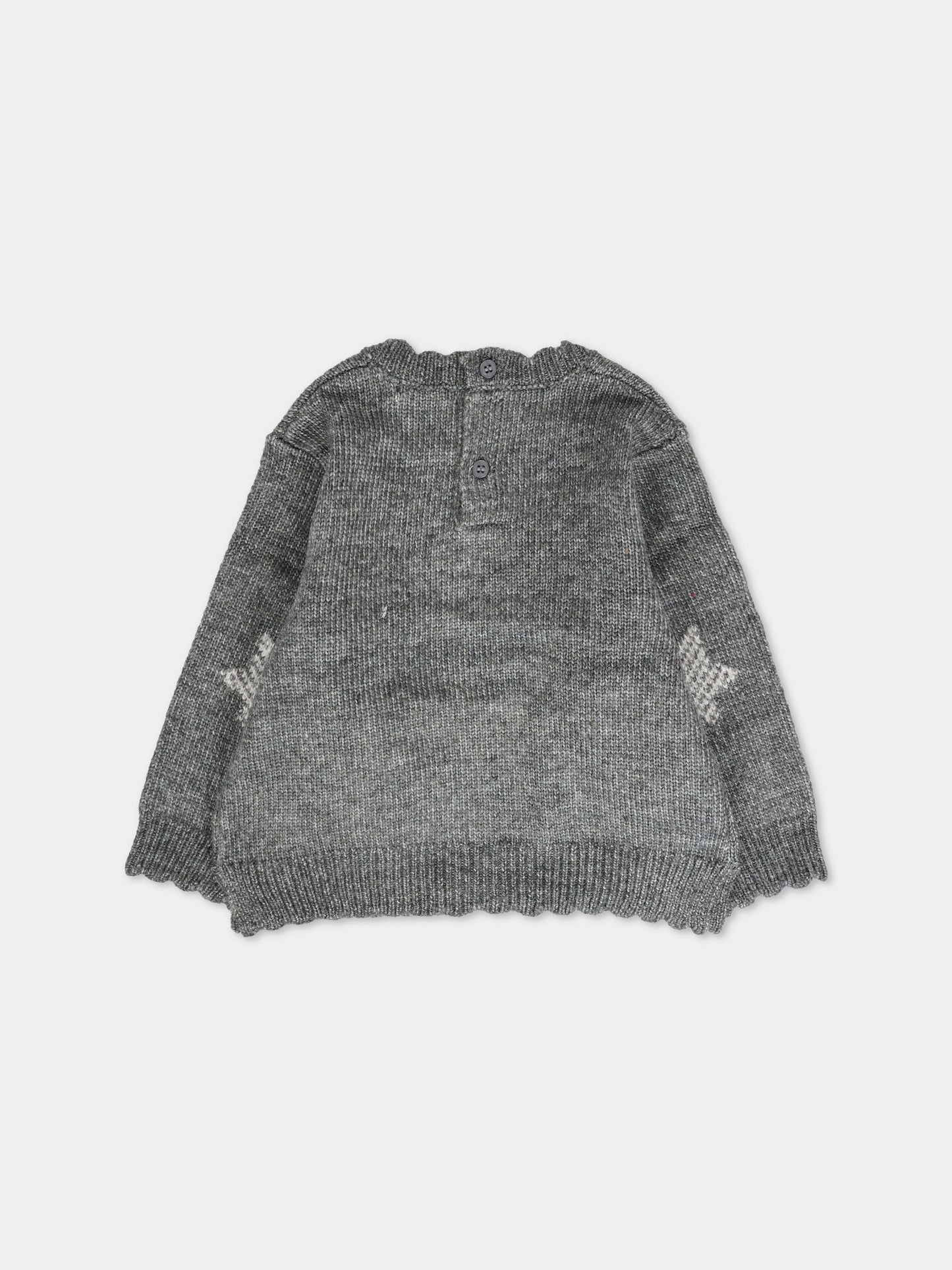 Maglione grigio per neonata con stelle,Mayoral,2355 026