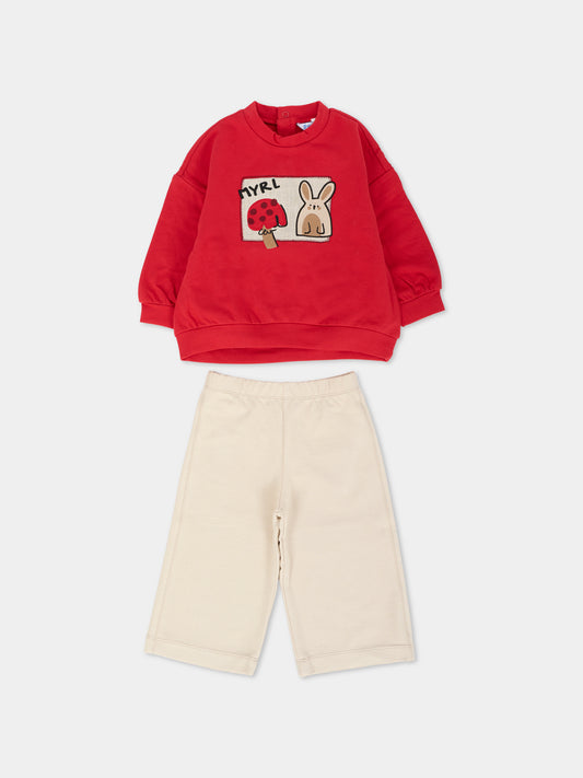 Completo rosso per neonata con coniglio,Mayoral,2594 075