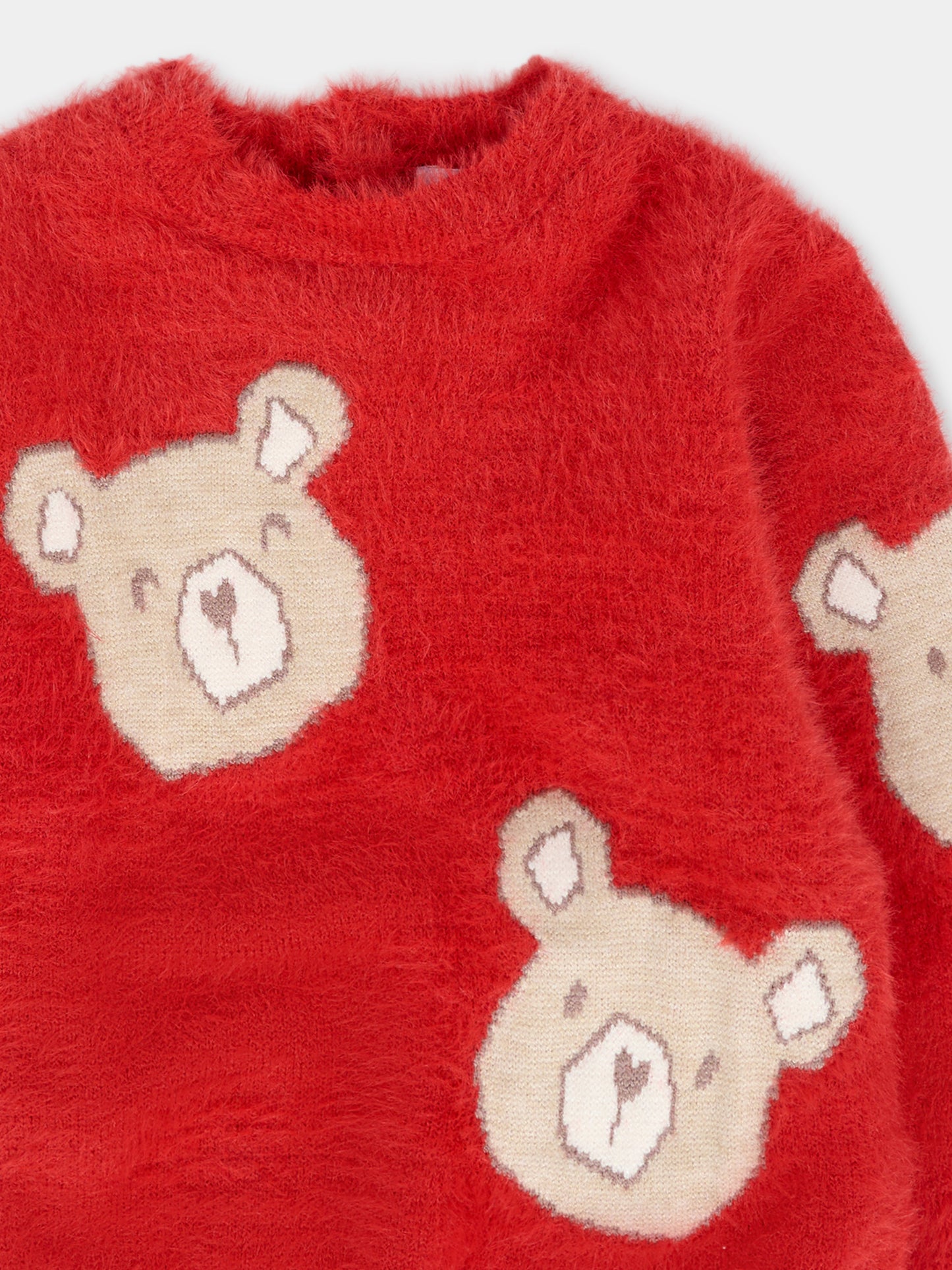 Maglione rosso per neonata con orsetti,Mayoral,2356 059