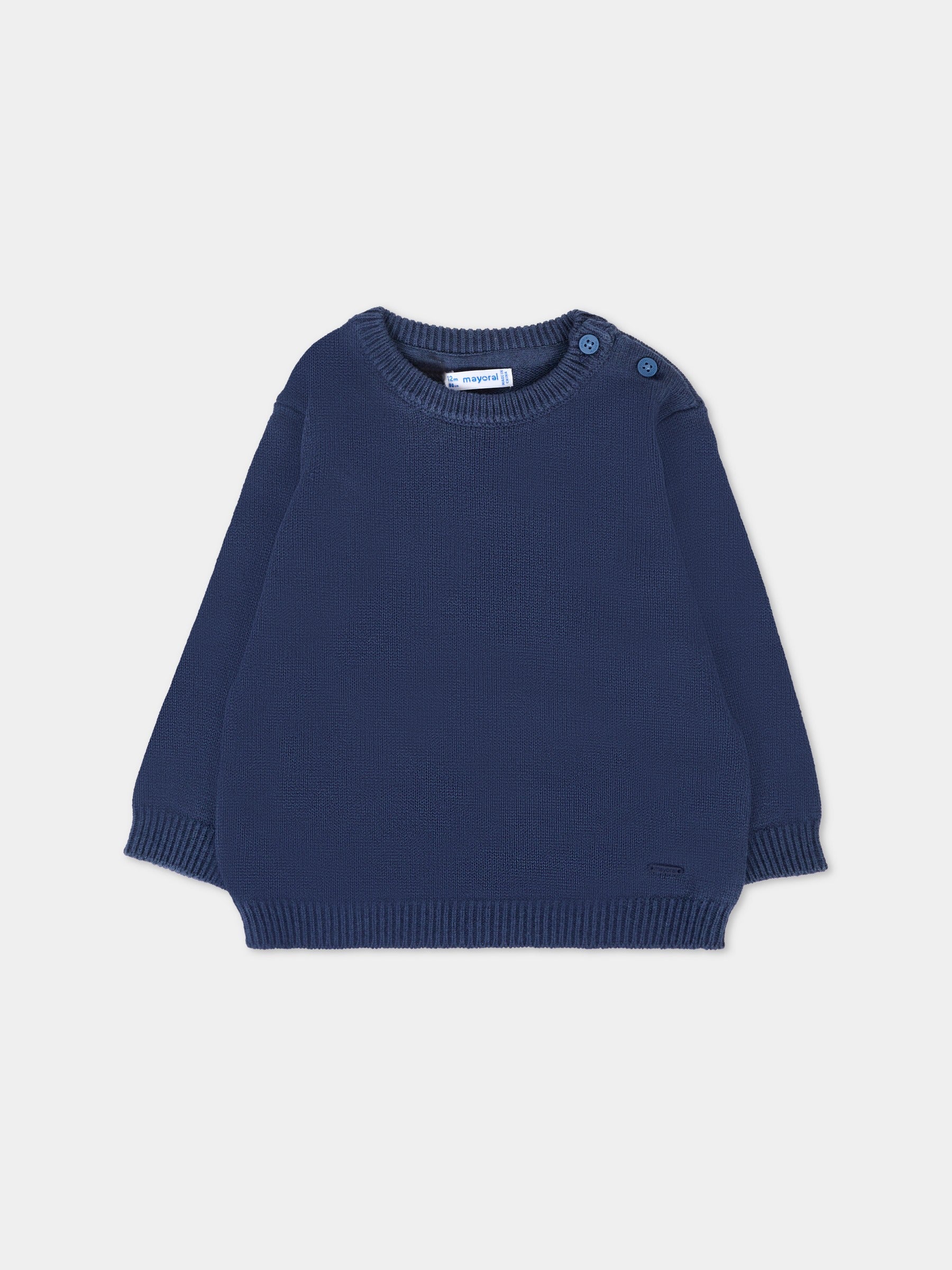 Maglione blu per neonato con logo,Mayoral,351 048