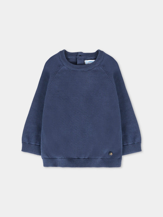 Maglione blu per neonato con patch logato,Mayoral,309 041