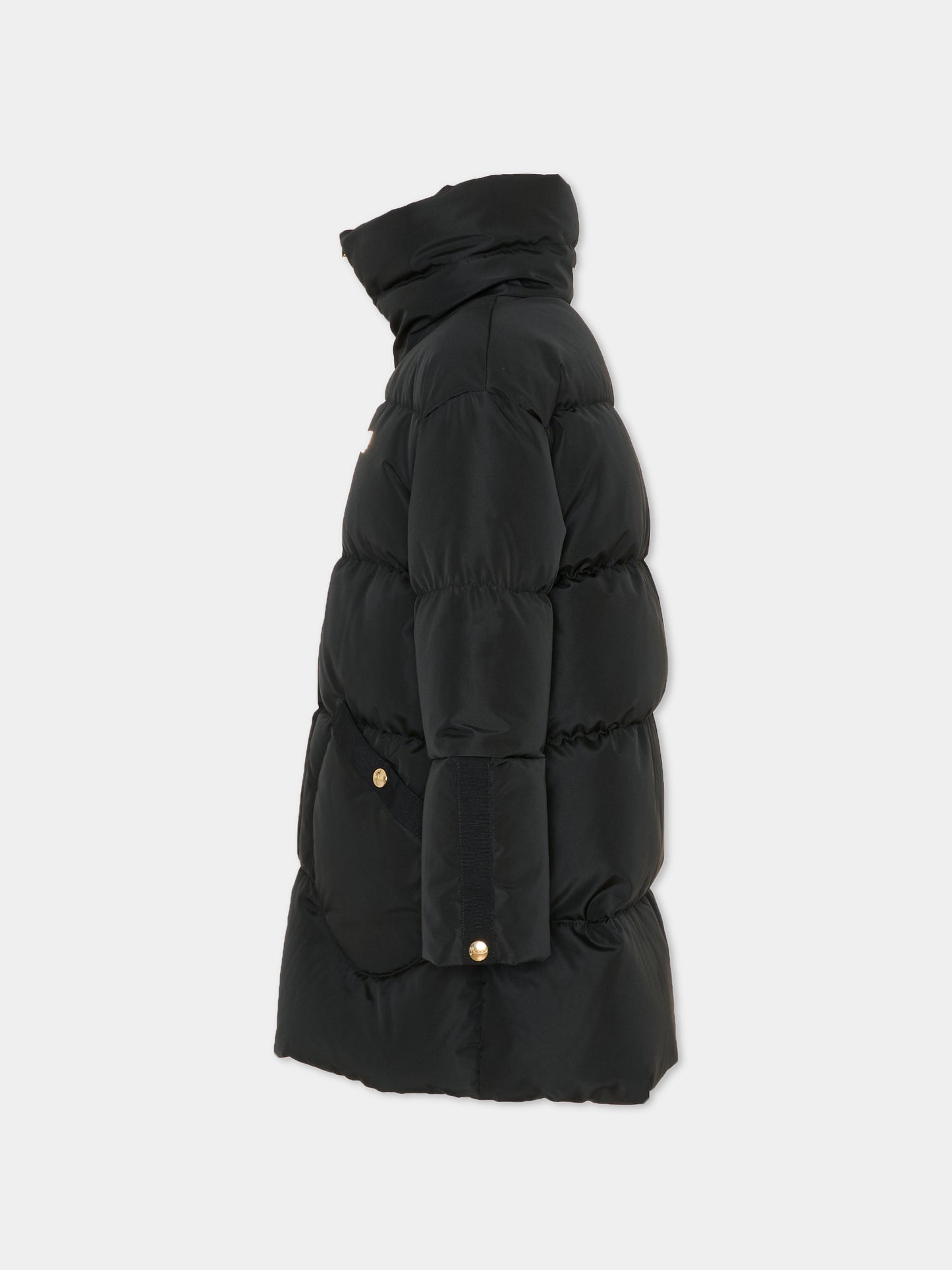 Piumino nero per bambina con logo,Herno Kids,PI000191G 20045 9300