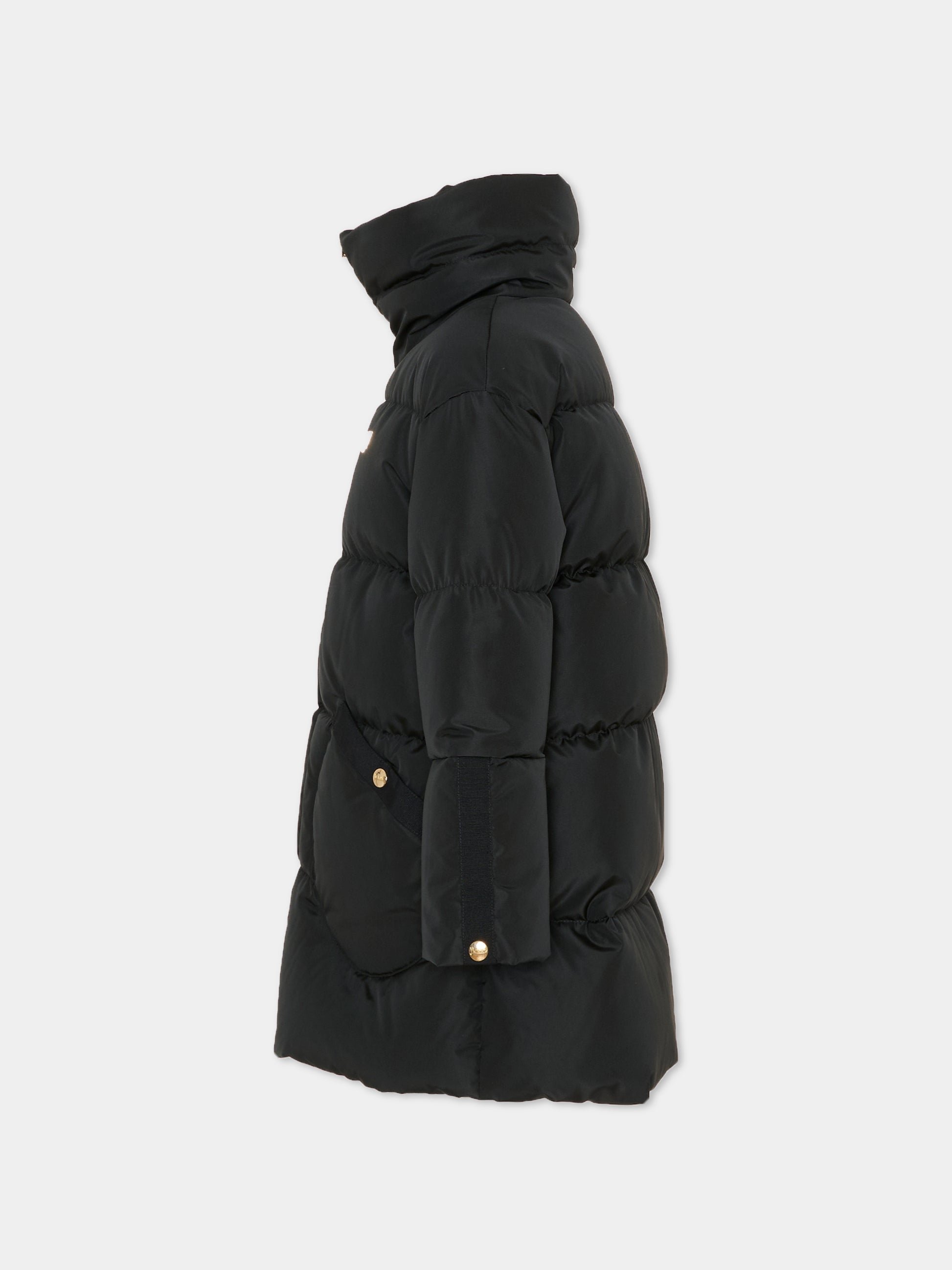 Piumino nero per bambina con logo,Herno Kids,PI000191G 20045 9300