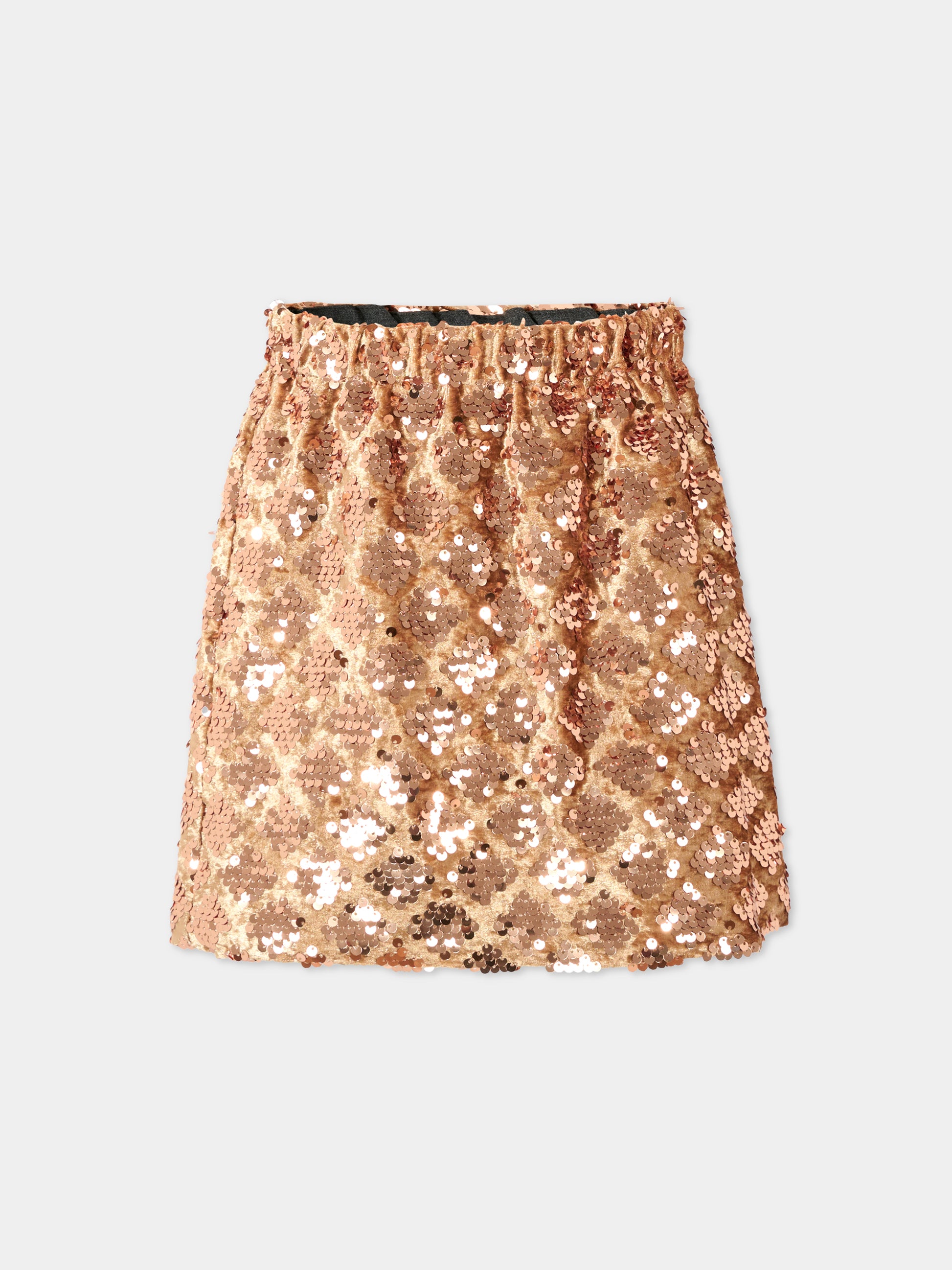 Gonna oro rosa per bambina con paillettes,Douuod Kids,DX7A81 U0239 309OR