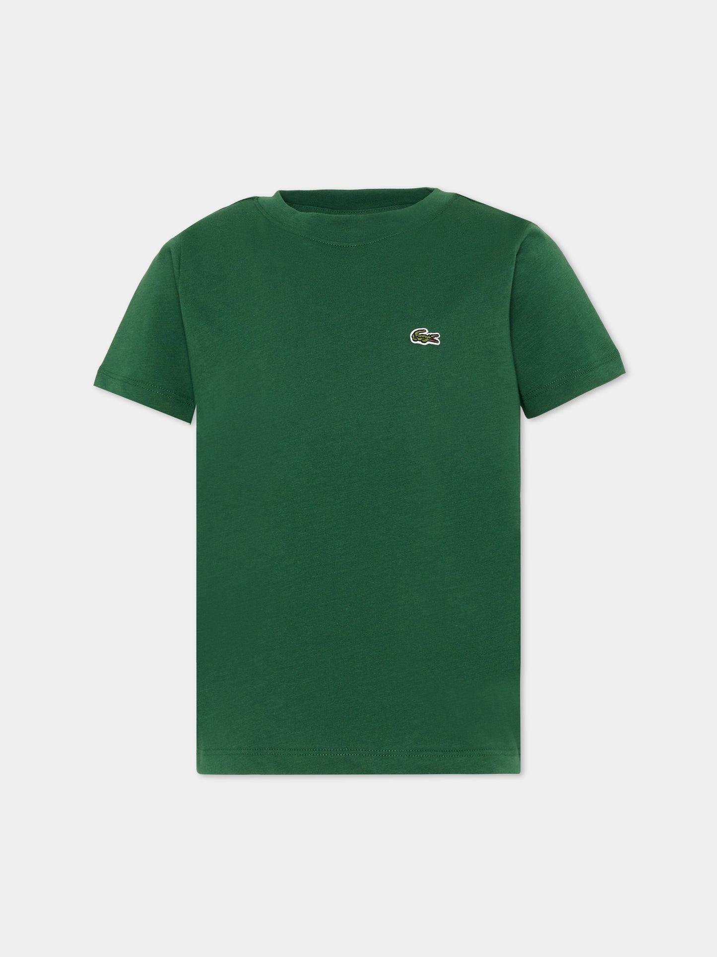 T-shirt verde per bambini con logo,Lacoste,7025 F9W