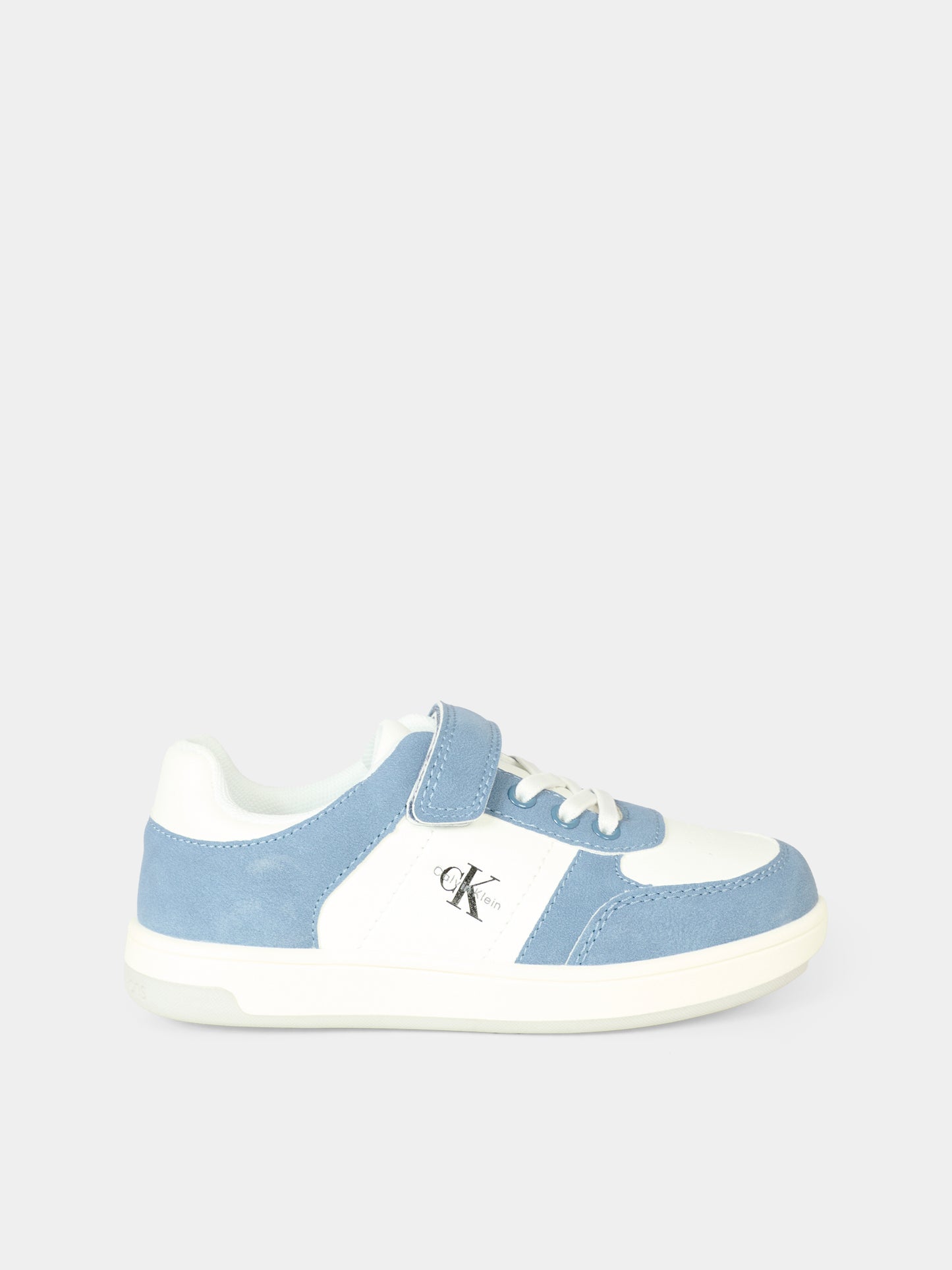 Sneakers bianche e azzurre per bambino con logo,Calvin Klein Kids,V1X9 83149 1269A357