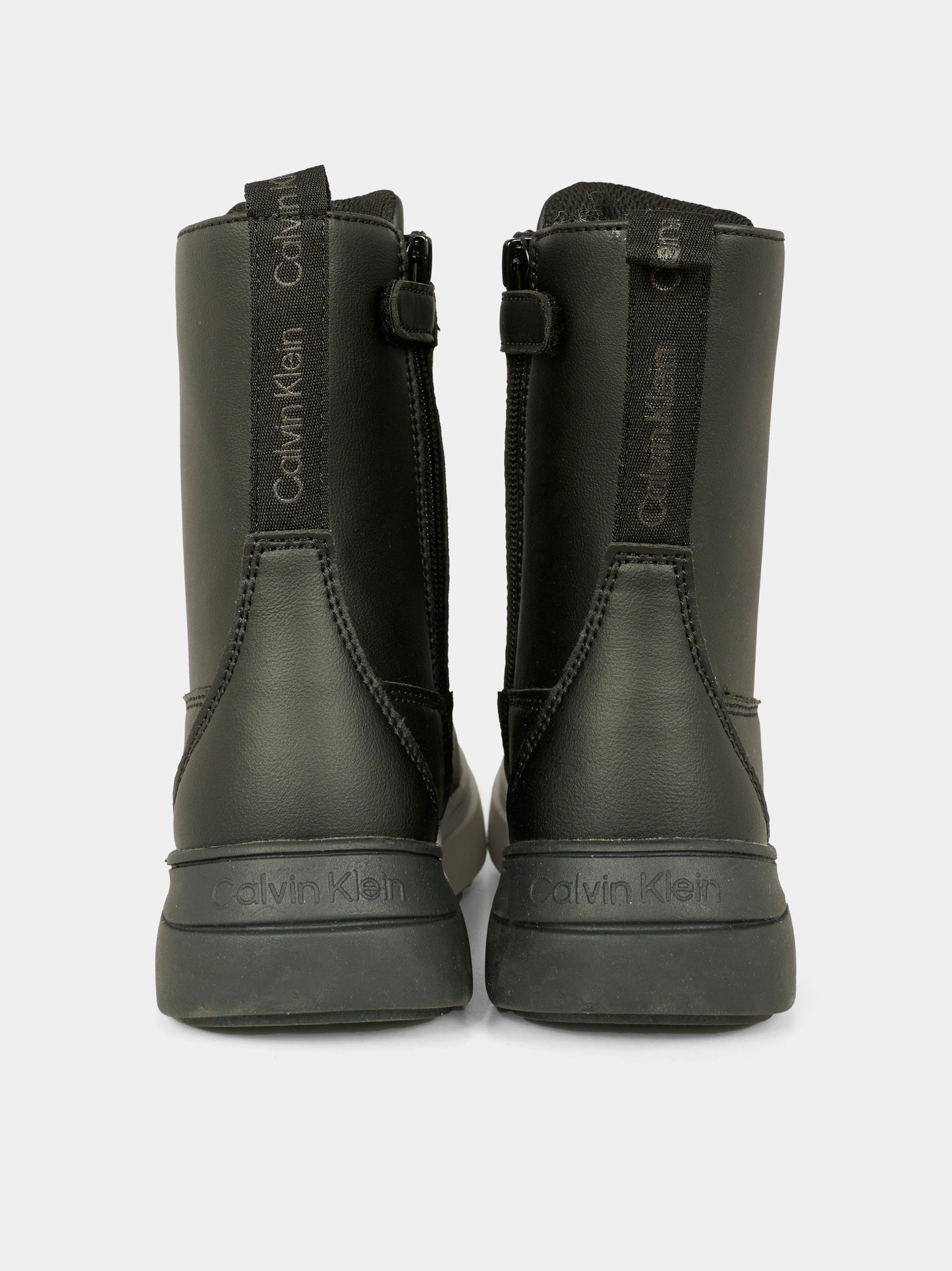 Stivali neri per bambini con logo,Calvin Klein Kids,V3X5 83168 1355999