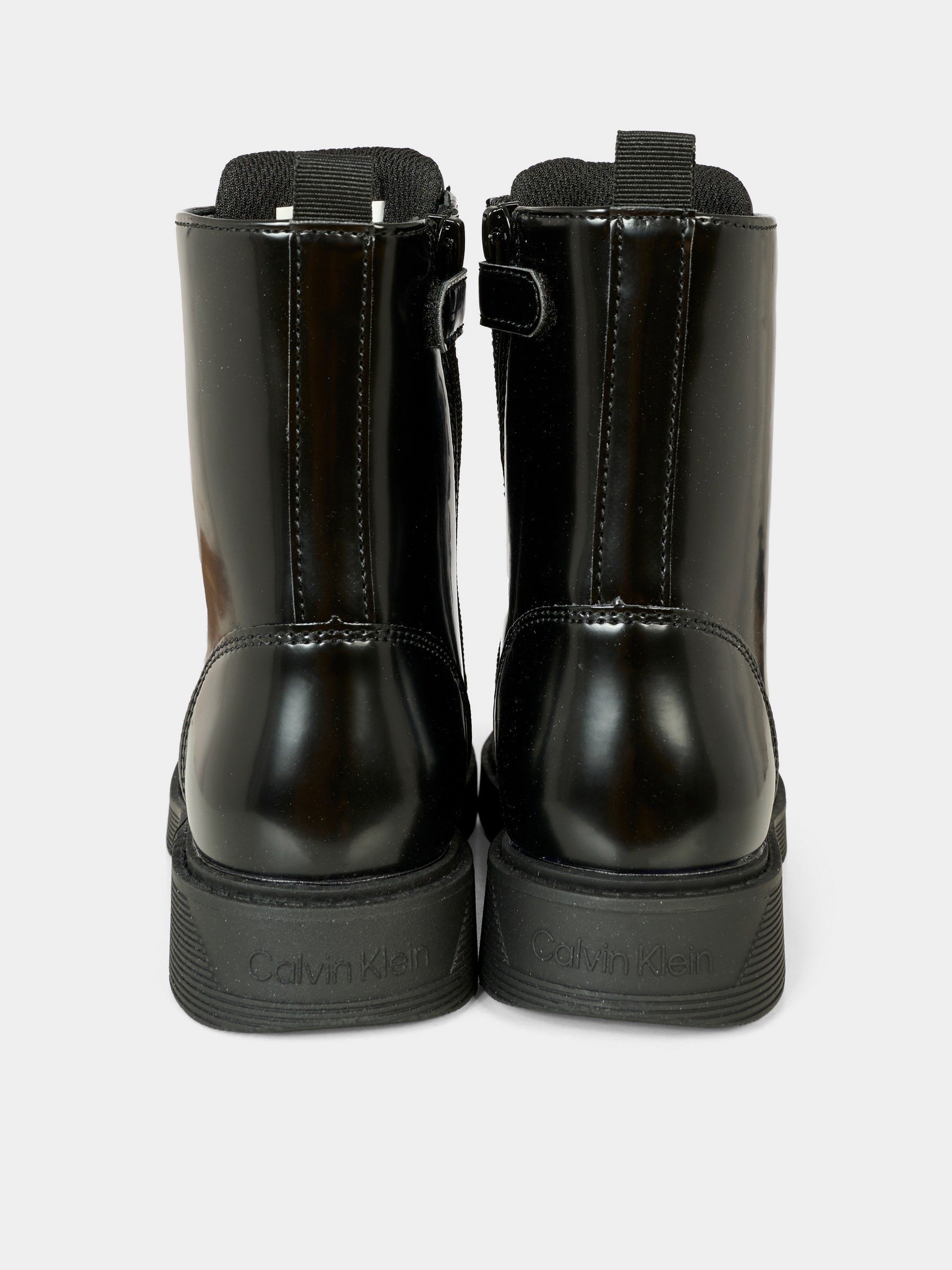 Anfibi neri per bambina con logo,Calvin Klein Kids,V3X5 83185 1453999